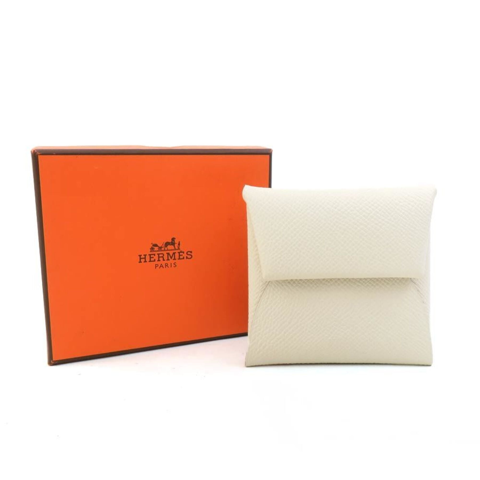 Hermes White Epsom Leather Coin Purse/Coin Case (Pre-Owned)