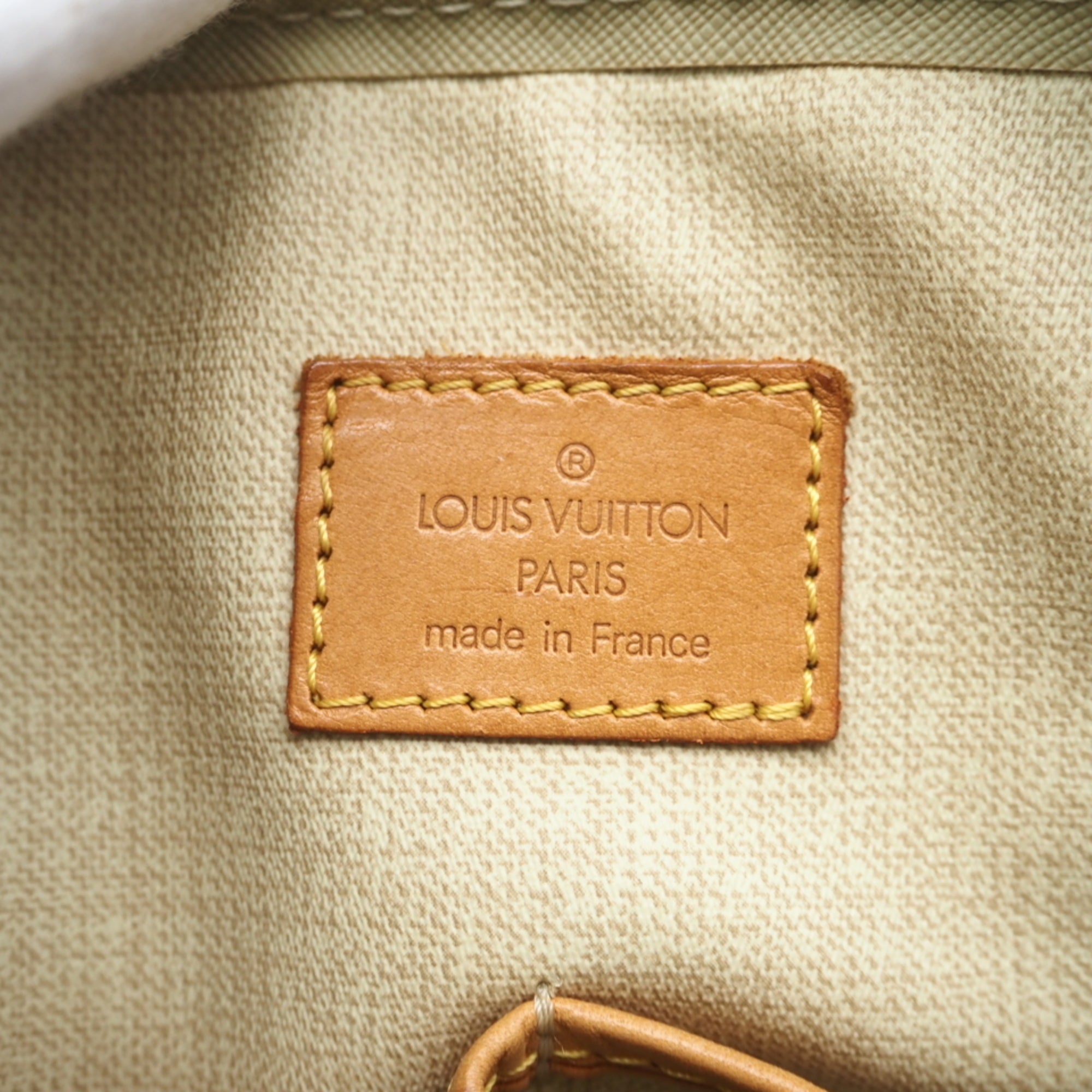Louis Vuitton Monogram Beige Brown Coated Canvas Leather Handbag (Pre-Owned)