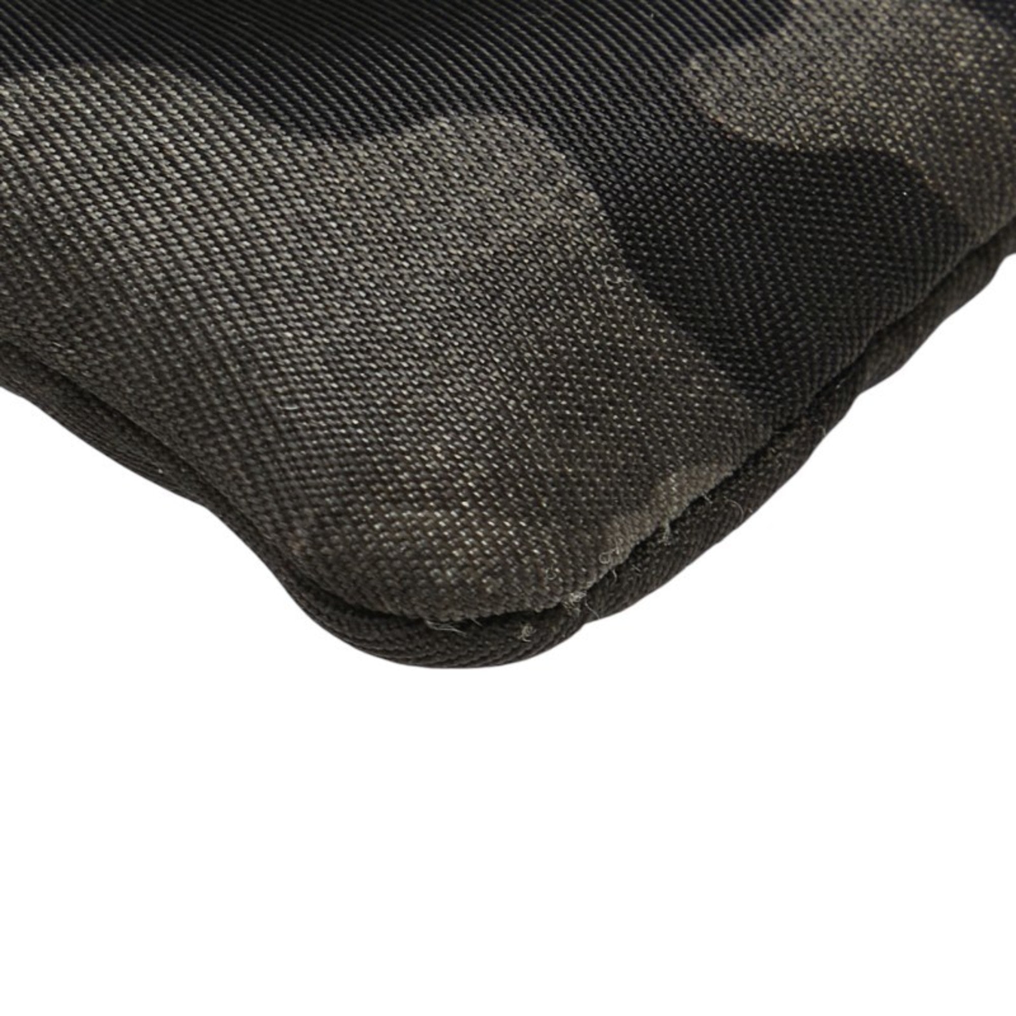Prada Black Camouflage Gray Nylon Leather Coin Purse/Coin Case (Pre-Owned)