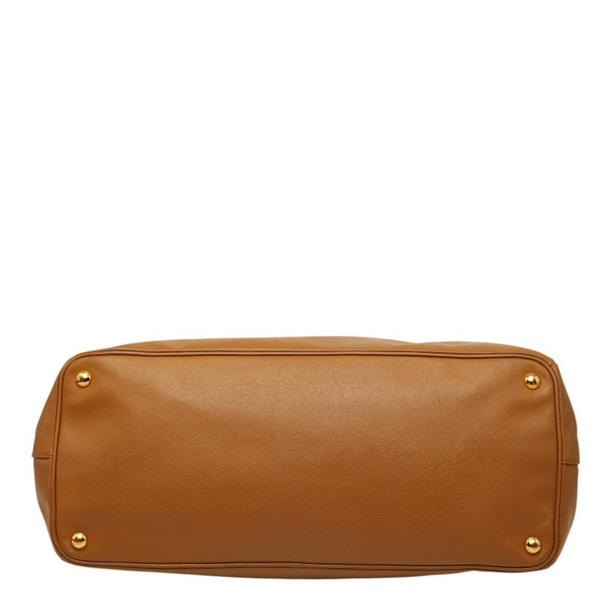 Prada Brown Leather Handbag Tote Bag (Pre-Owned)