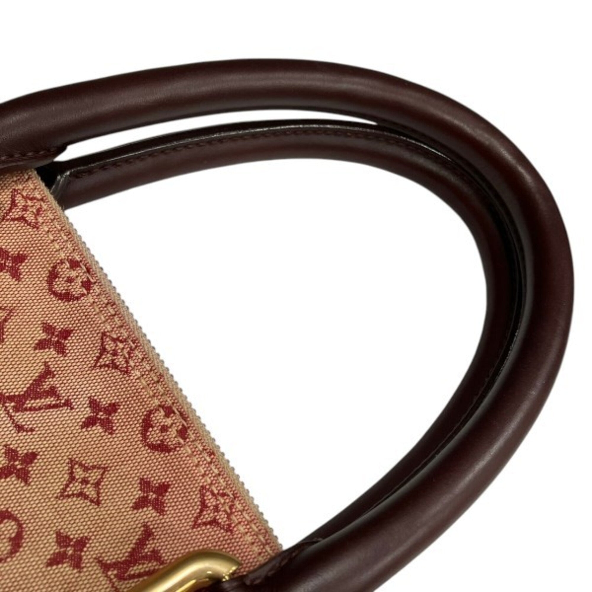 Louis Vuitton Red Color Canvas Leather Handbag (Pre-Owned)