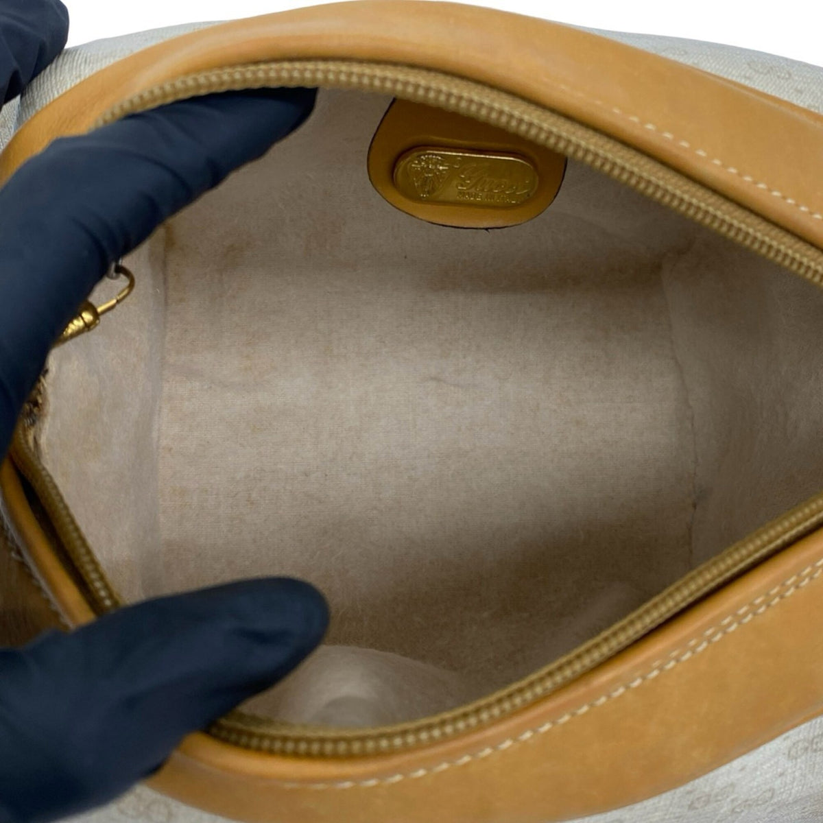 Gucci Brown Ivory Leather Pvc Pochette Shoulder Bag (Pre-Owned)