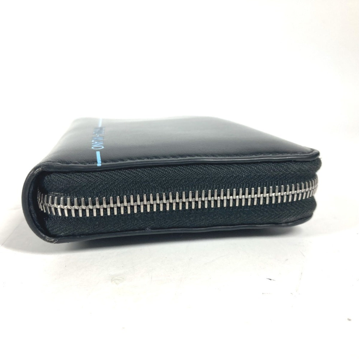 Prada Black Blue Leather Long Wallet (Bi-Fold) (Pre-Owned)