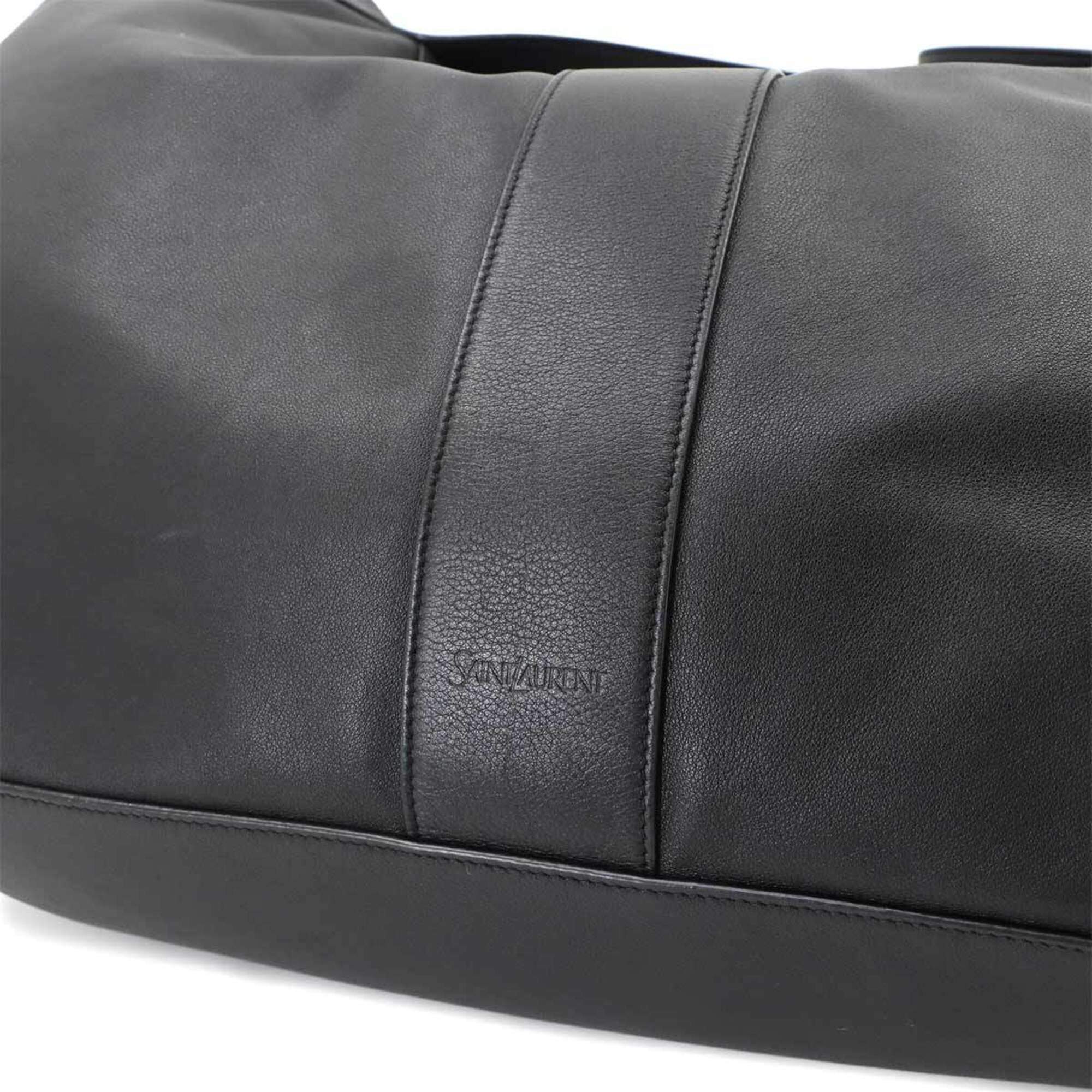 Saint Laurent Black Leather Handbag Tote Bag (Pre-Owned)