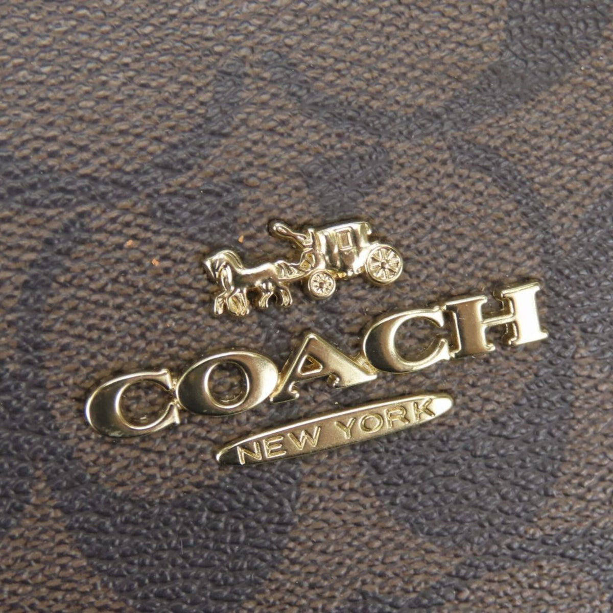 Coach Signature Brown Red Color Signature Line Leather Handbag (Pre-Owned)