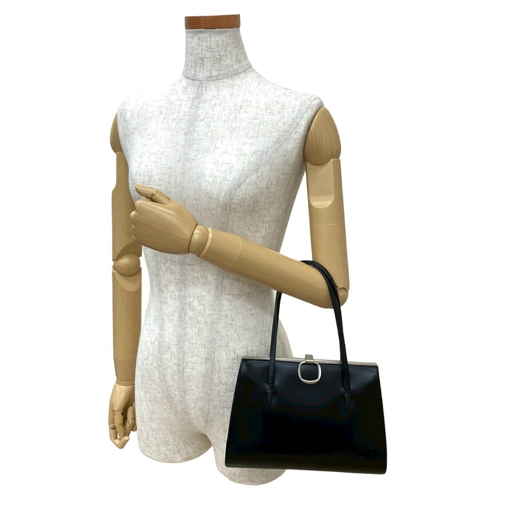 Loewe Black Leather Handbag Tote Bag (Pre-Owned)