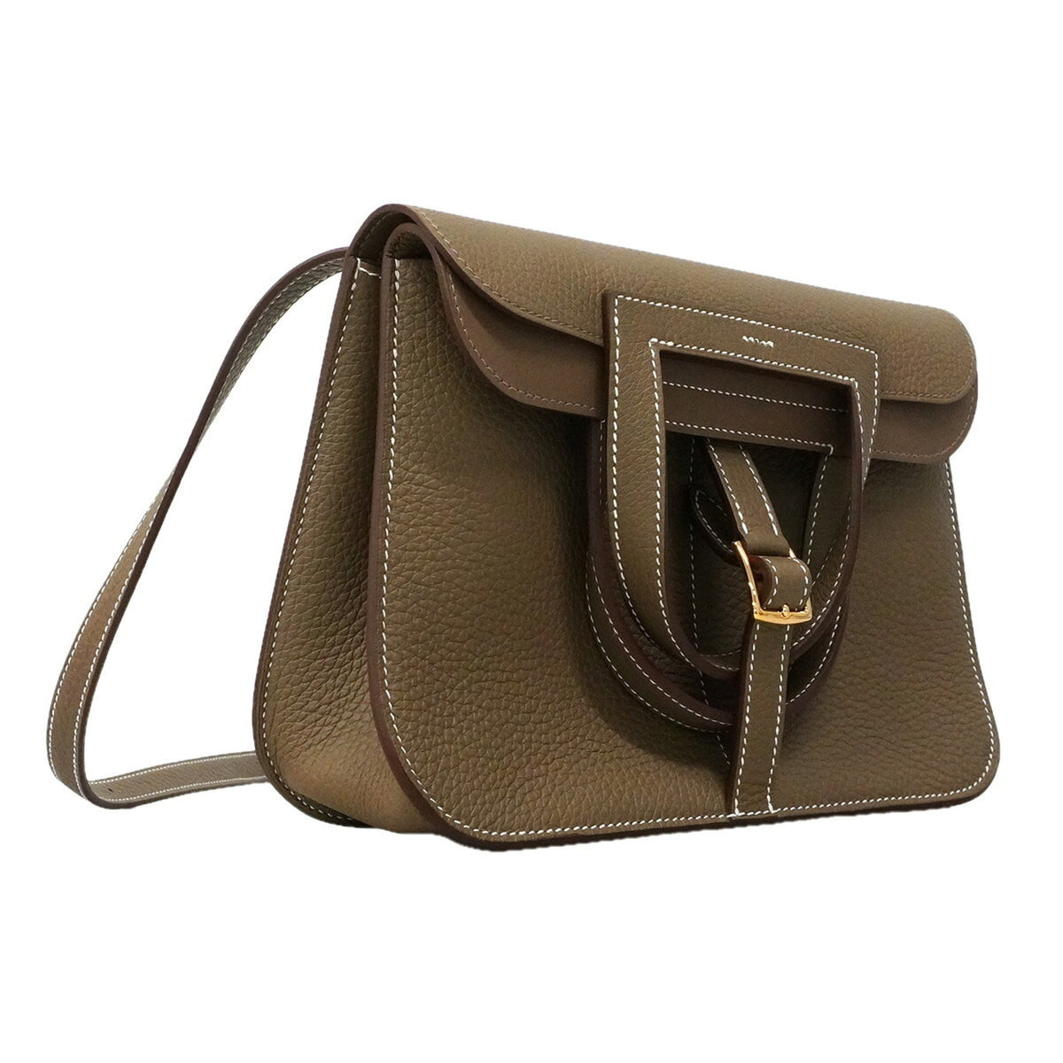 Hermes Etoupe Gray Taurillon Clemence Leather Handbag (Pre-Owned)