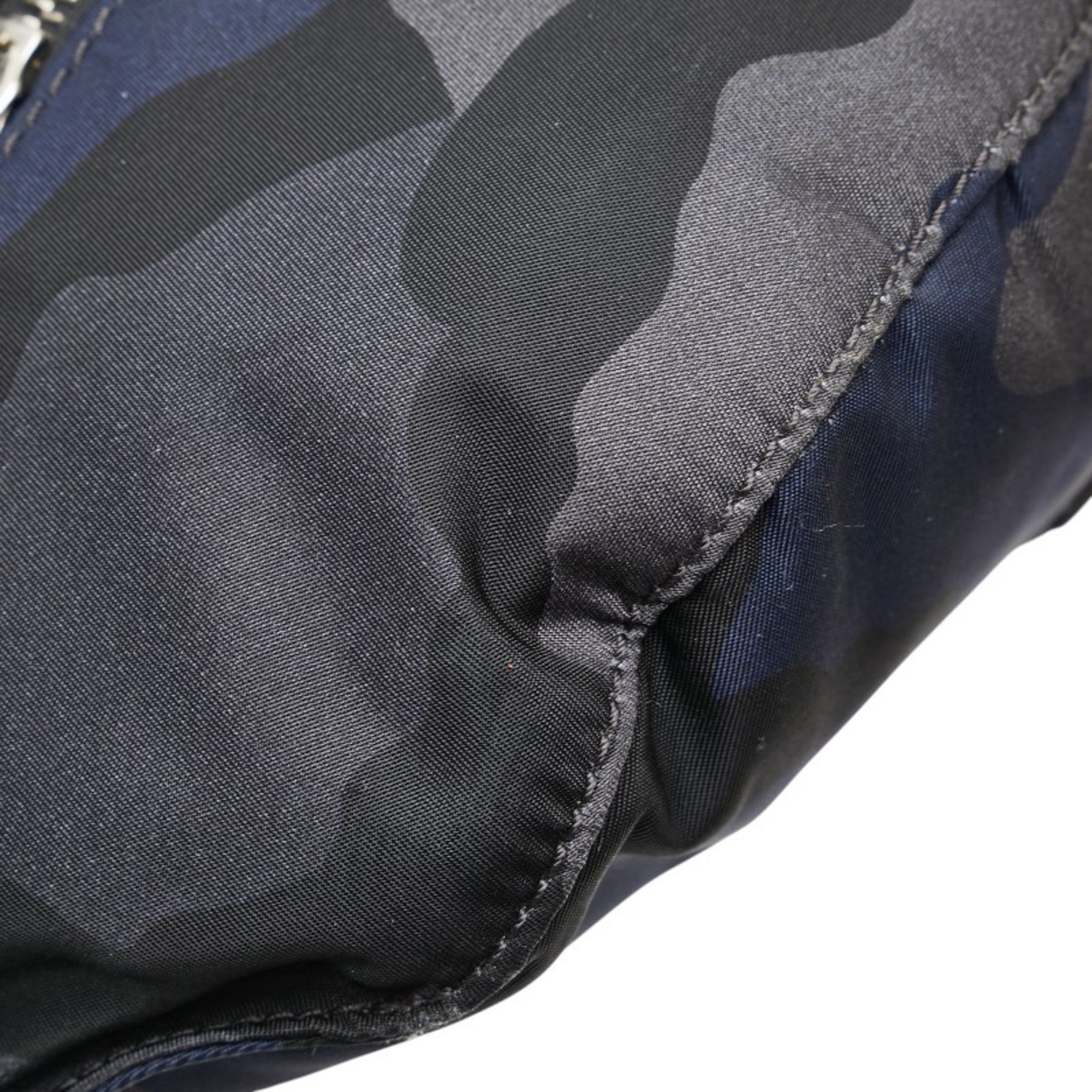 Valentino Camouflage Gray Navy Black Nylon Fanny Pack (Pre-Owned)