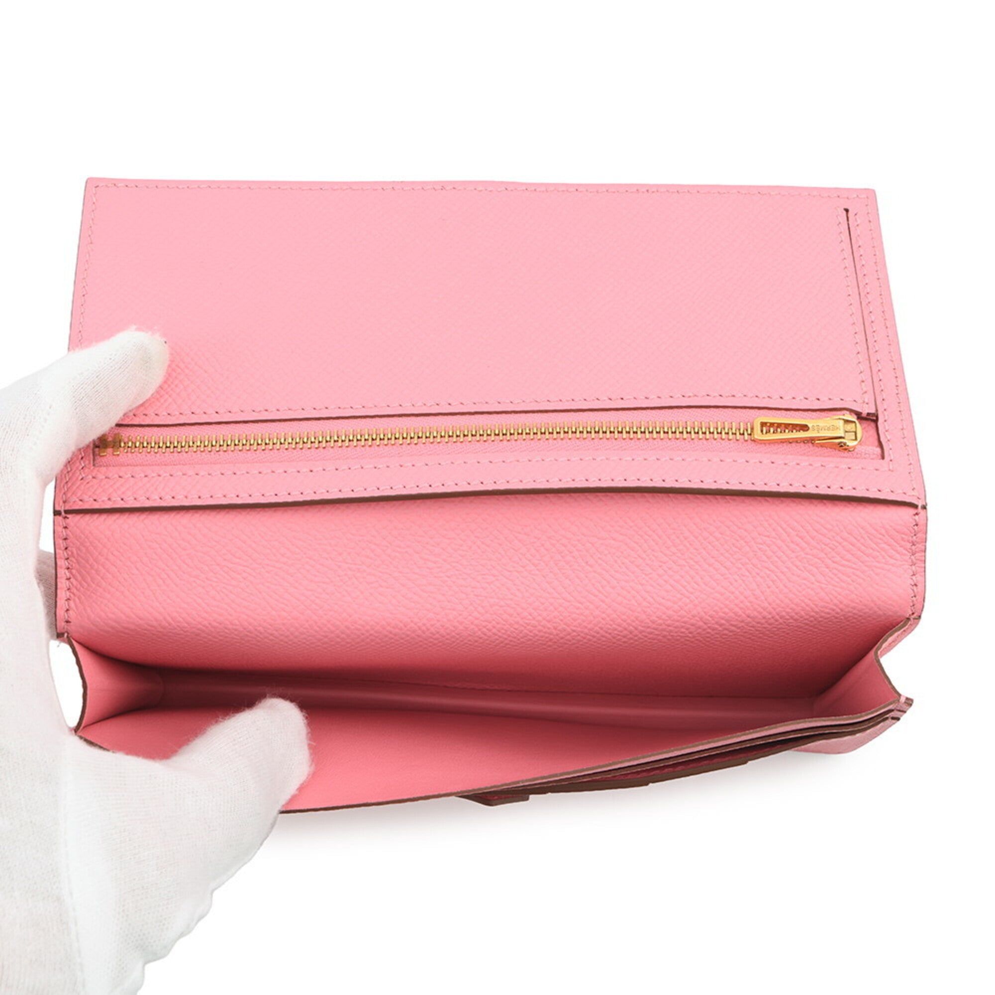 Hermes Rose Confetti Epsom Leather Long Wallet (Bi-Fold) (Pre-Owned)