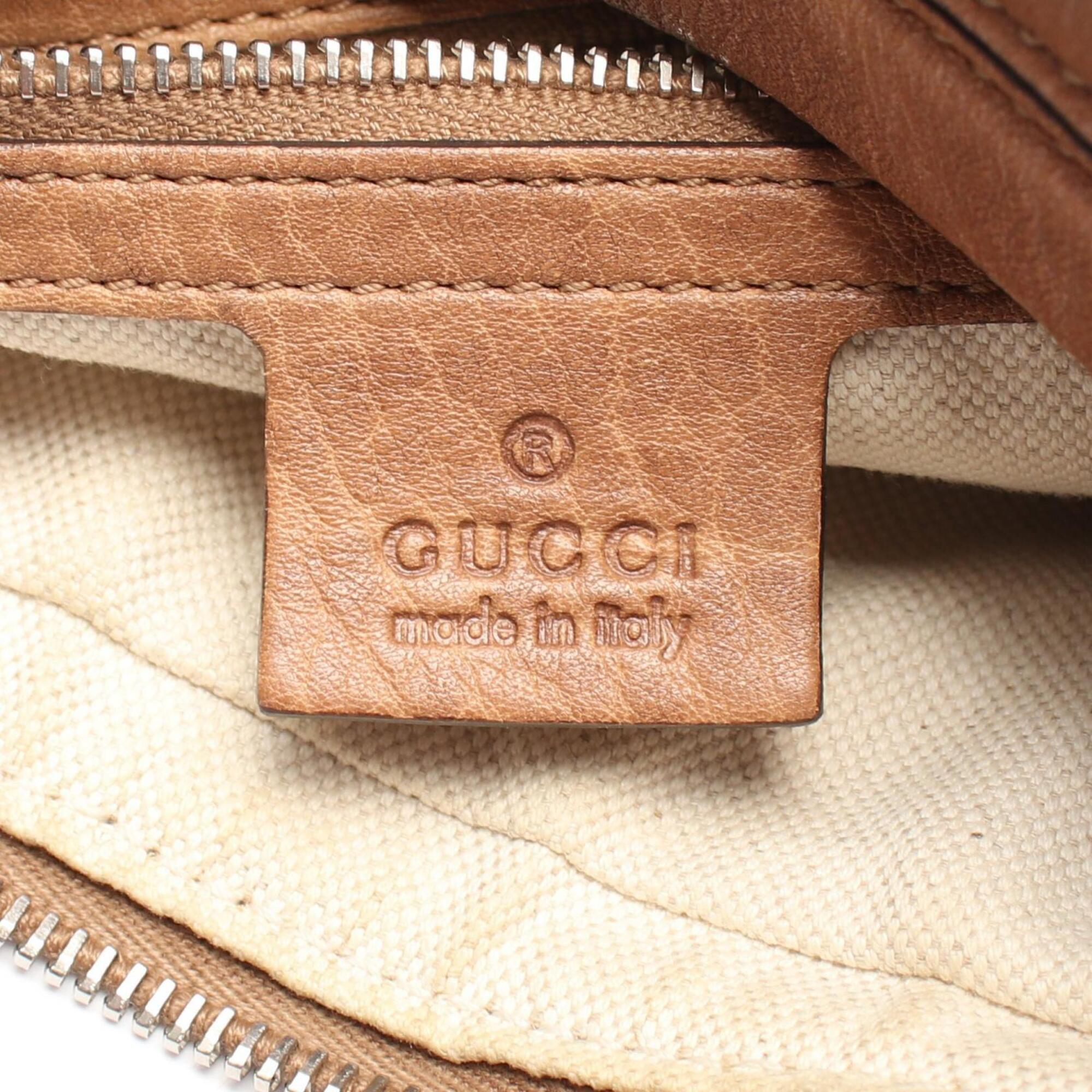 Gucci Brown Leather Handbag Shoulder Bag (Pre-Owned)
