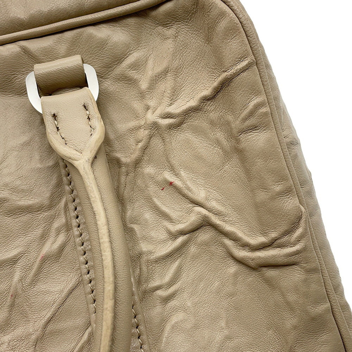 Prada Beige Leather Handbag Shoulder Bag (Pre-Owned)