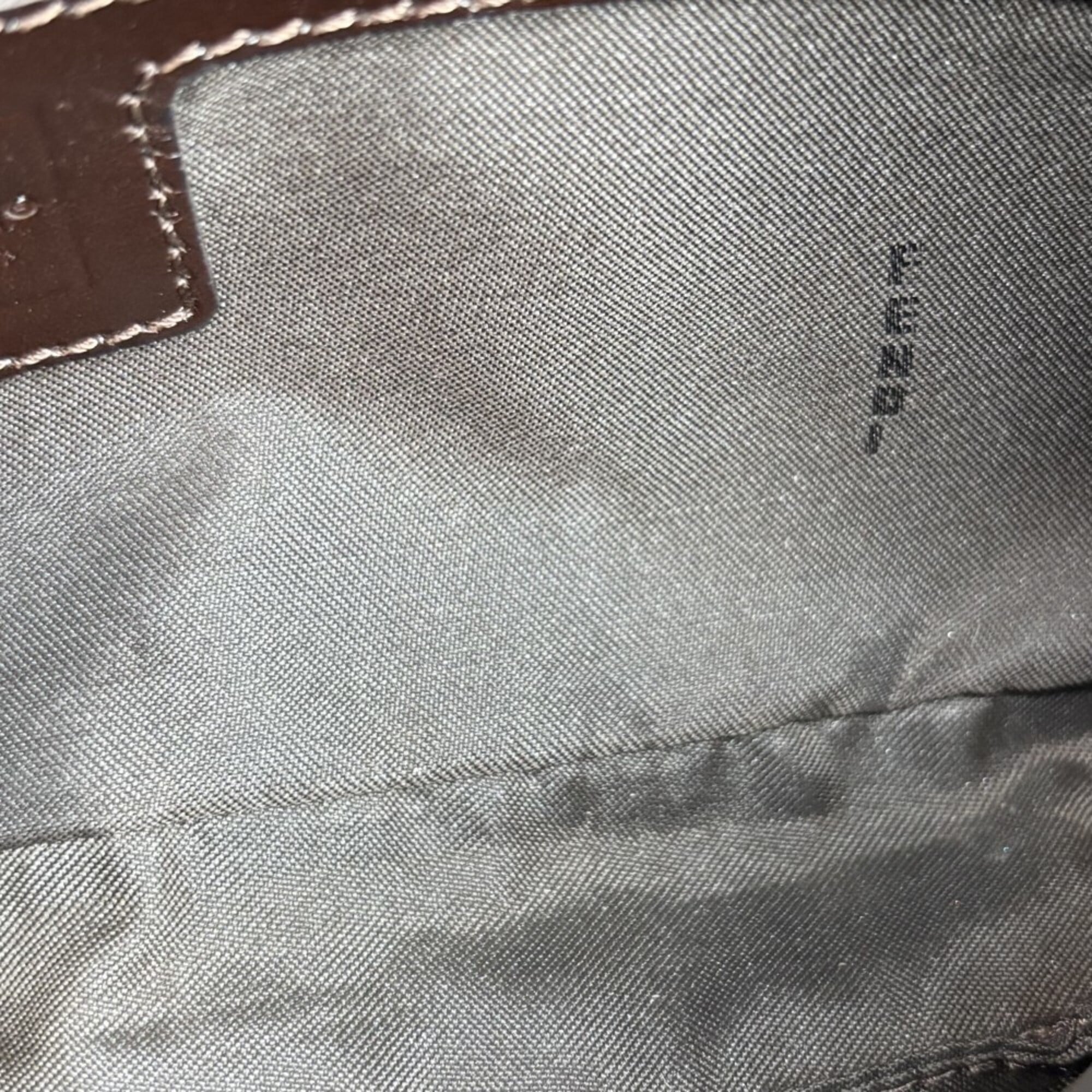 Fendi Zucca Brown Canvas Leather Shoulder Bag (Pre-Owned)