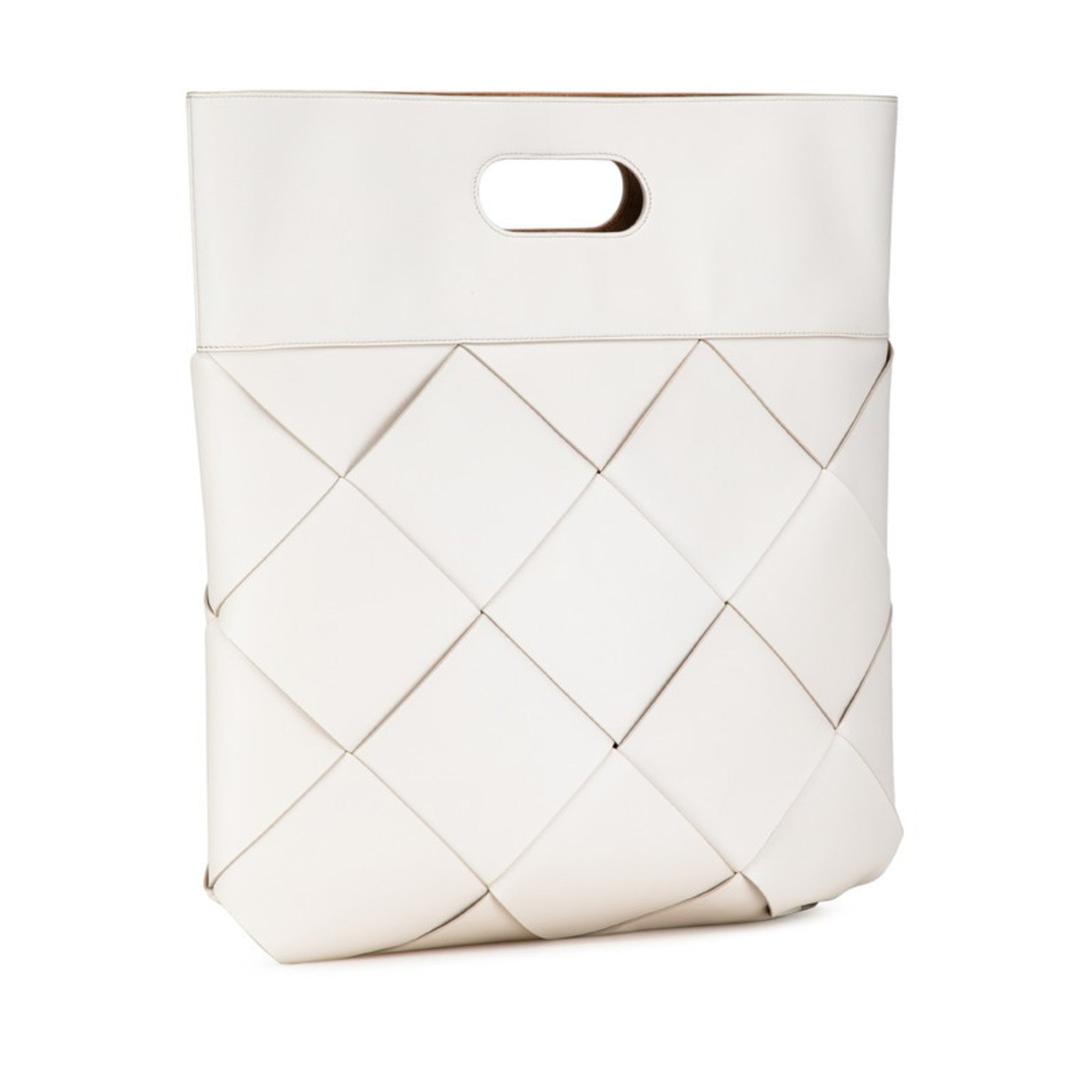 Bottega Veneta White Leather Handbag (Pre-Owned)