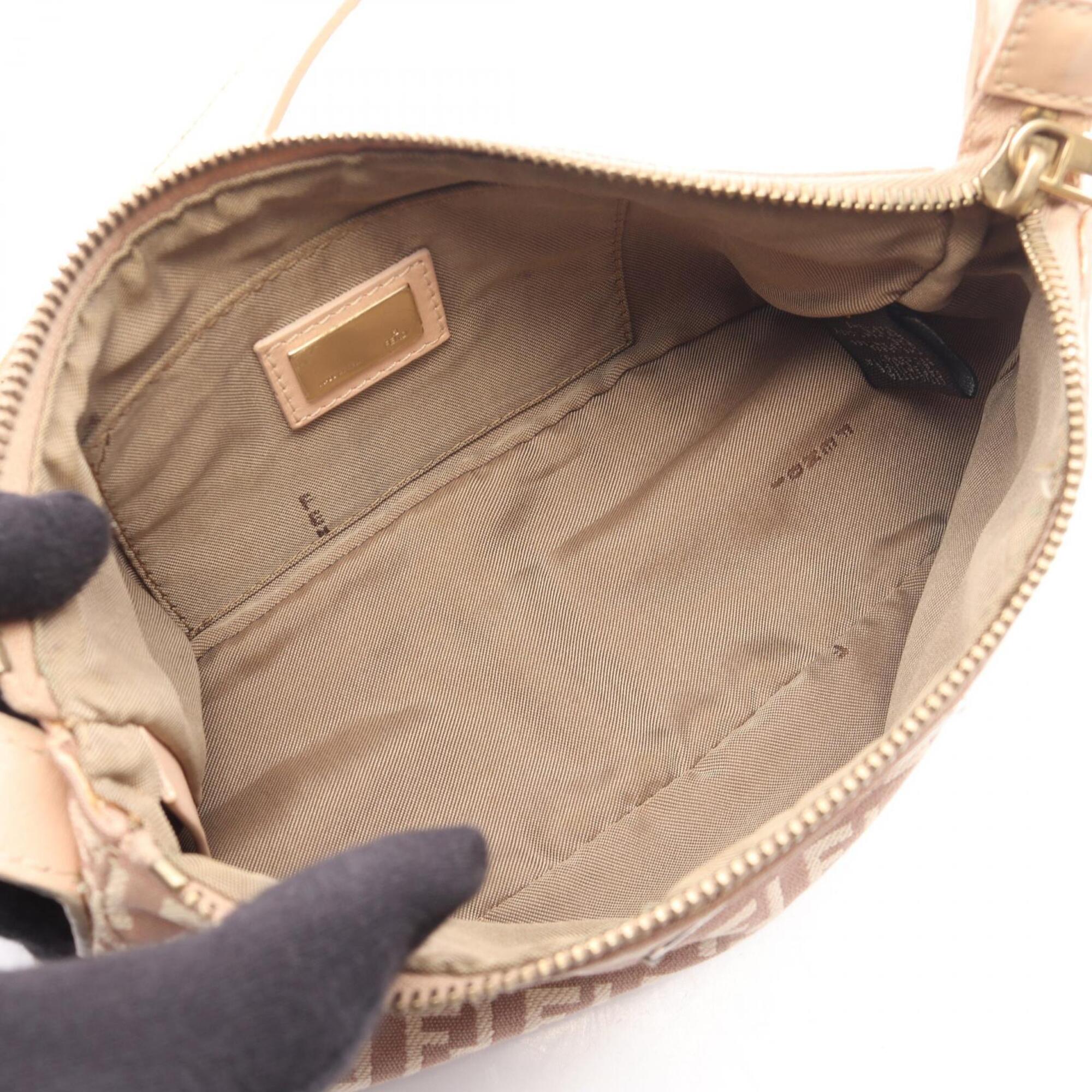 Fendi Pink Canvas Leather Handbag Pouch (Pre-Owned)