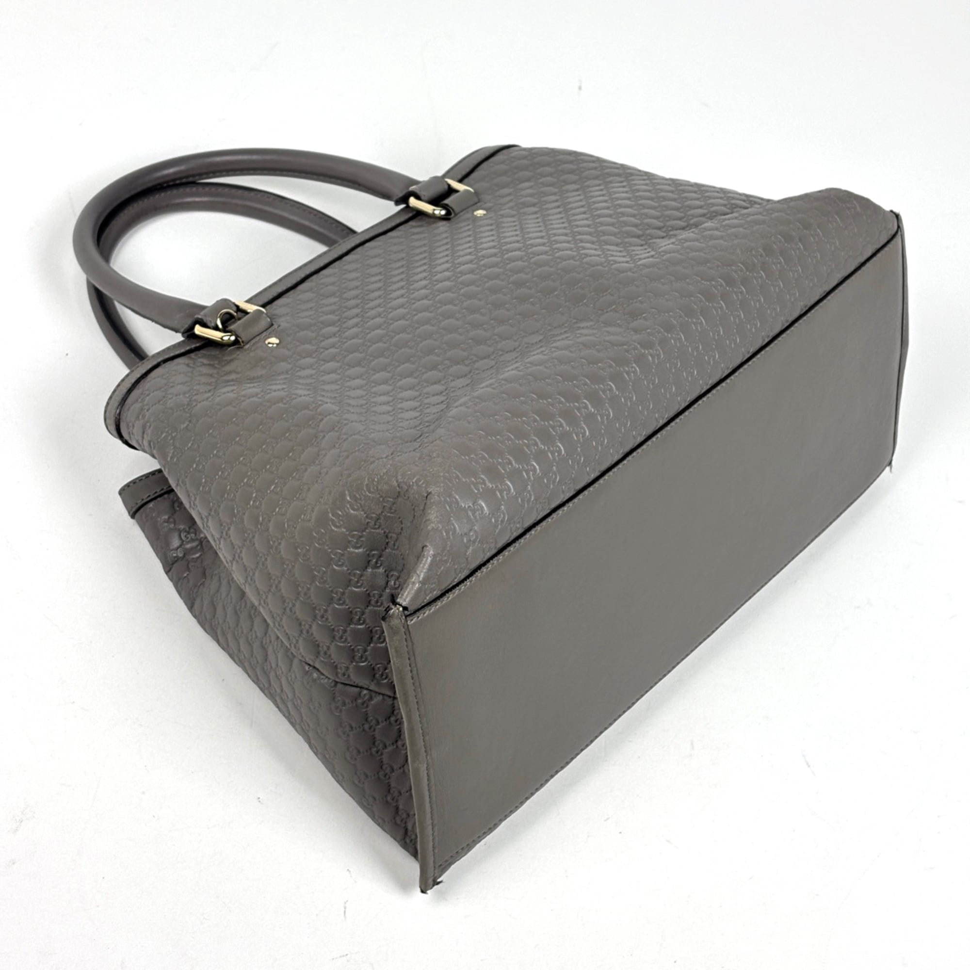 Gucci Gray Leather Handbag Shoulder Bag Tote Bag (Pre-Owned)