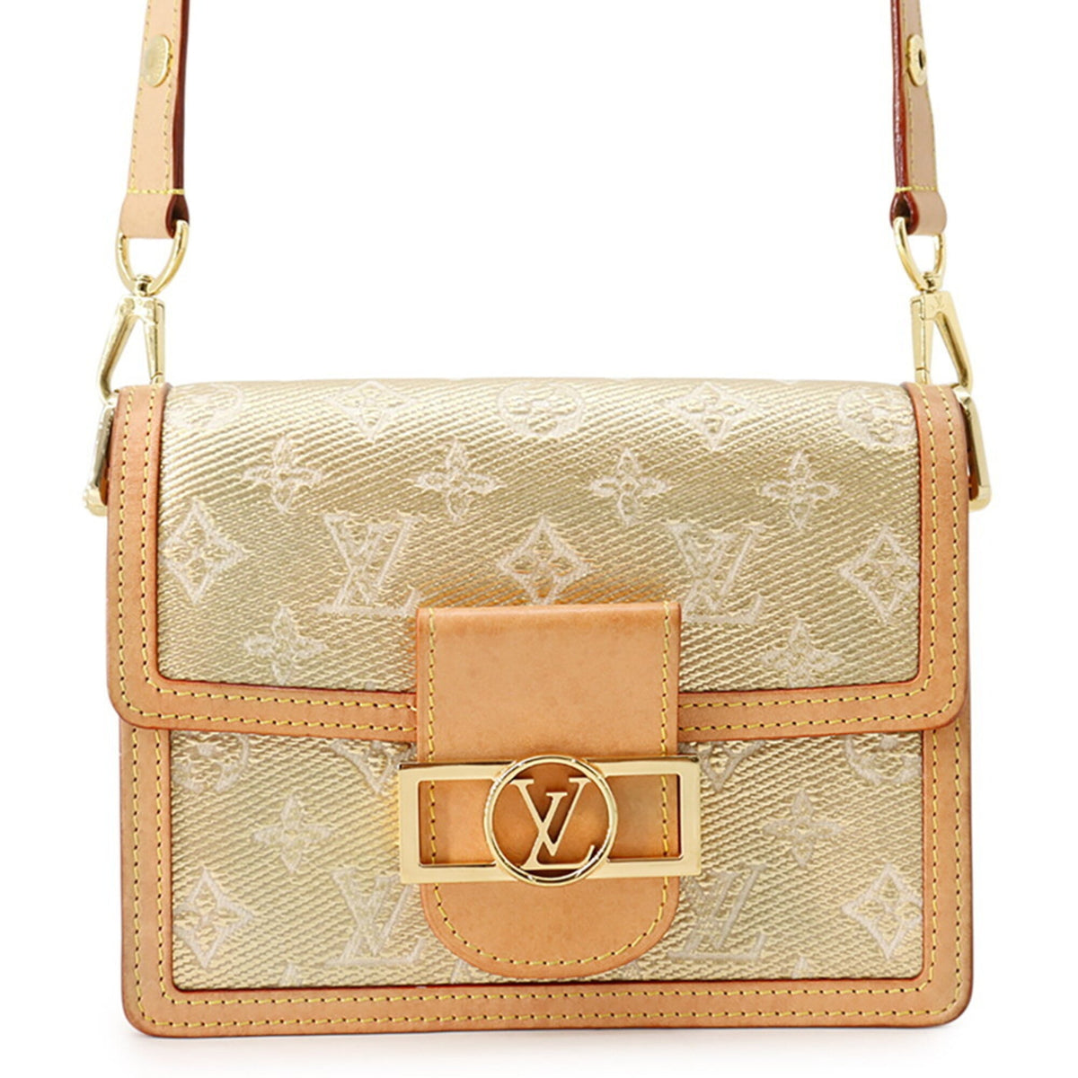 Louis Vuitton Monogram Gold Brown Handbag Shoulder Bag (Pre-Owned)
