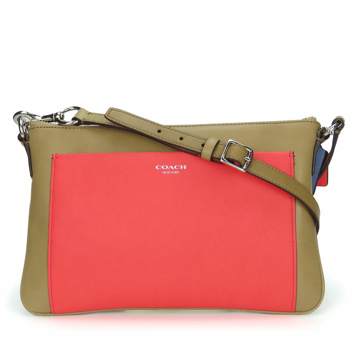 Coach Beige Pink Leather Shoulder Bag (Pre-Owned)