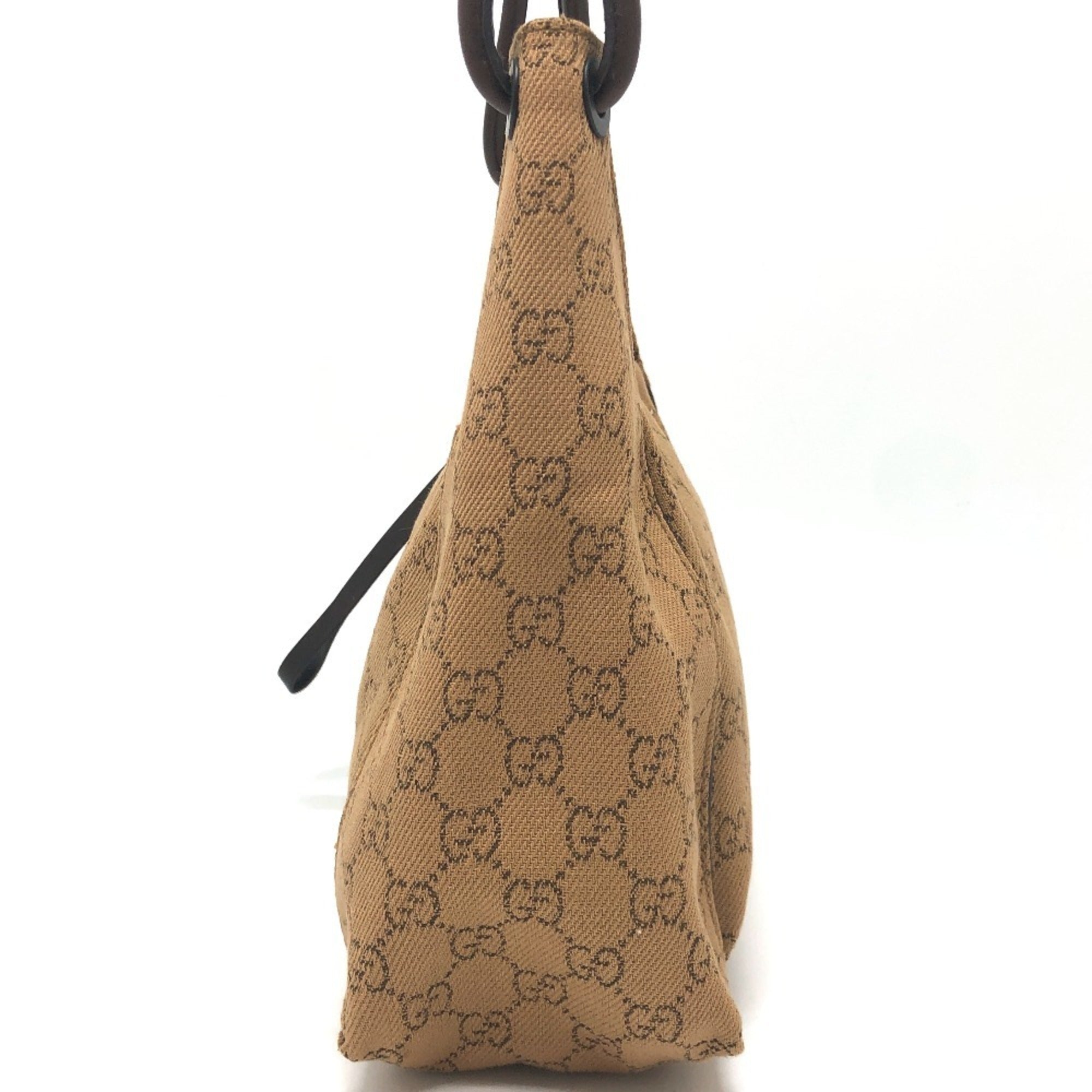 Gucci Beige Canvas Handbag Shoulder Bag (Pre-Owned)