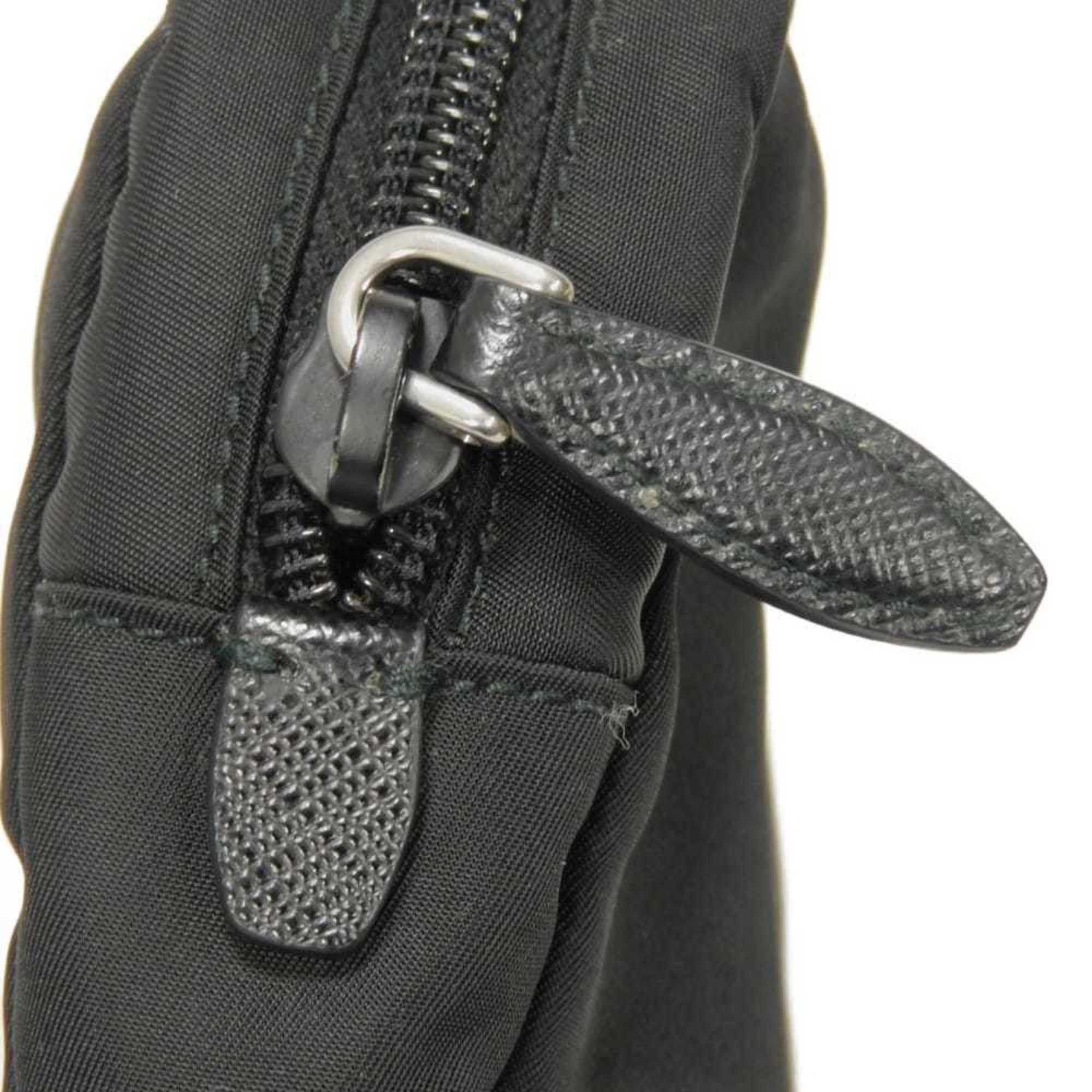 Prada Black Nero Vela Nylon Clutch Bag Pouch (Pre-Owned)