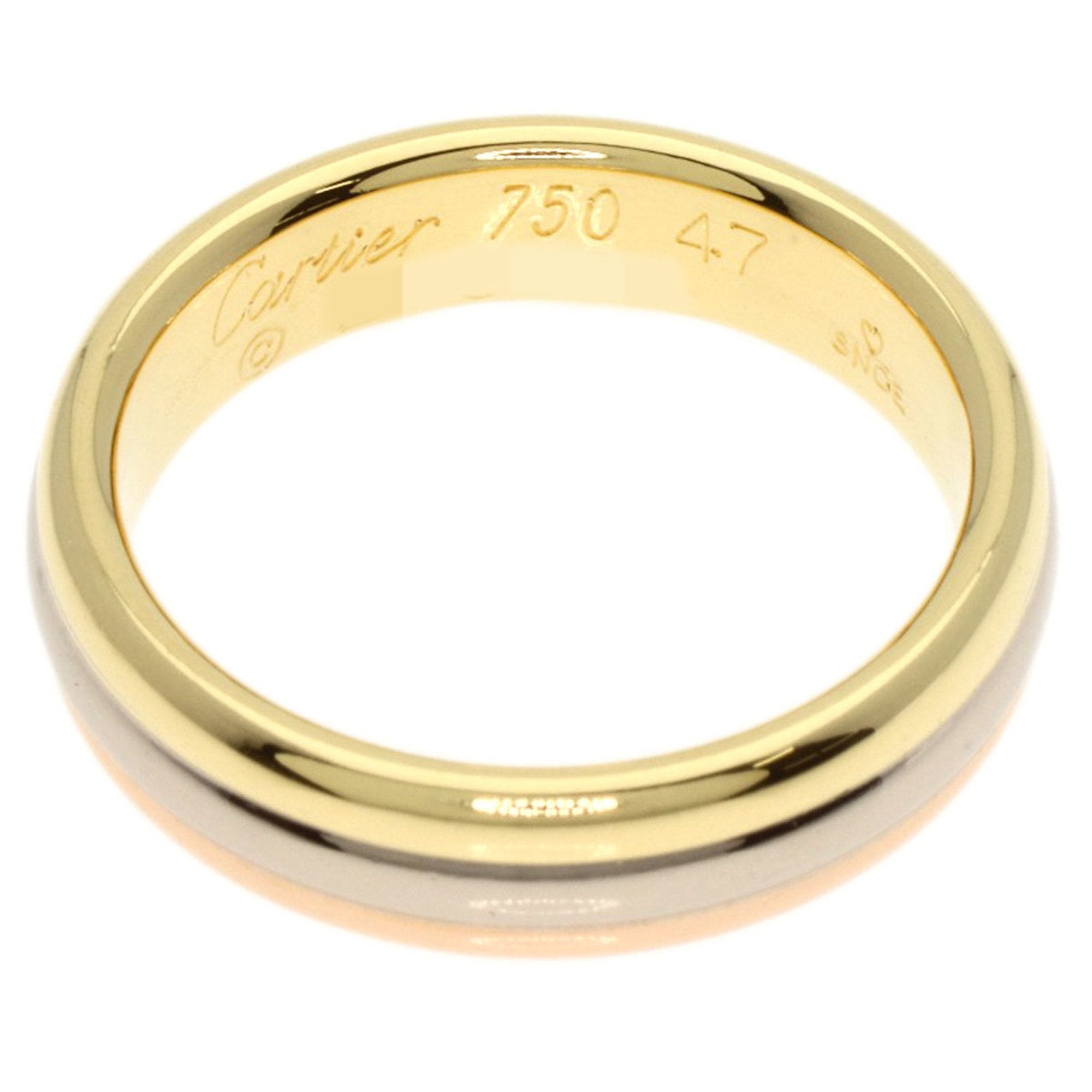 Cartier Pink Gold White Gold Yellow Gold Band Ring (Pre-Owned)