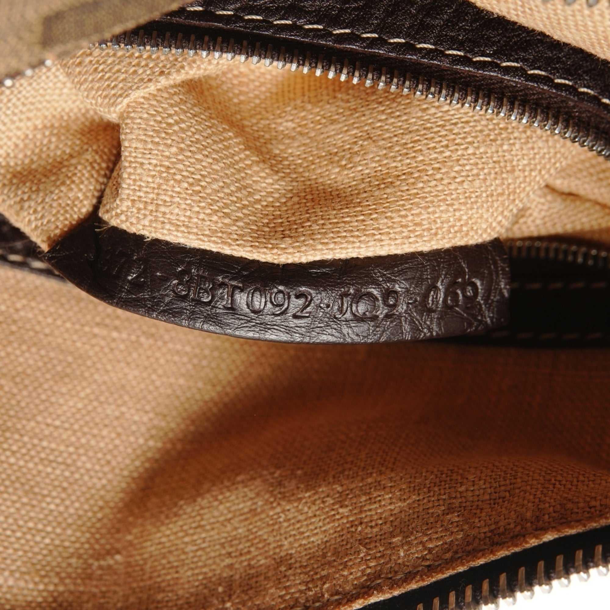 Fendi Zucca Brown Canvas Shoulder Bag (Pre-Owned)
