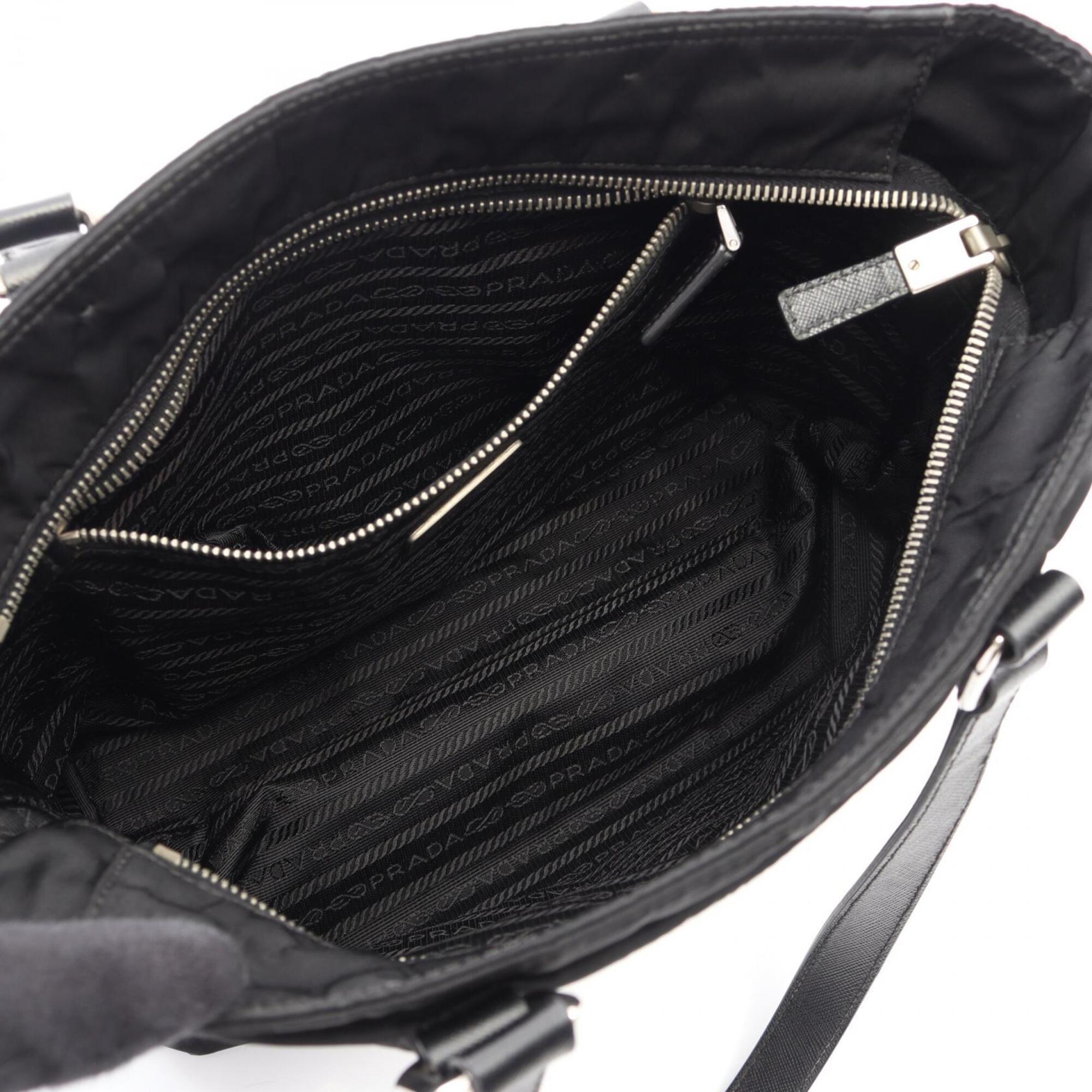 Prada Black Nylon Saffiano Handbag Tote Bag (Pre-Owned)