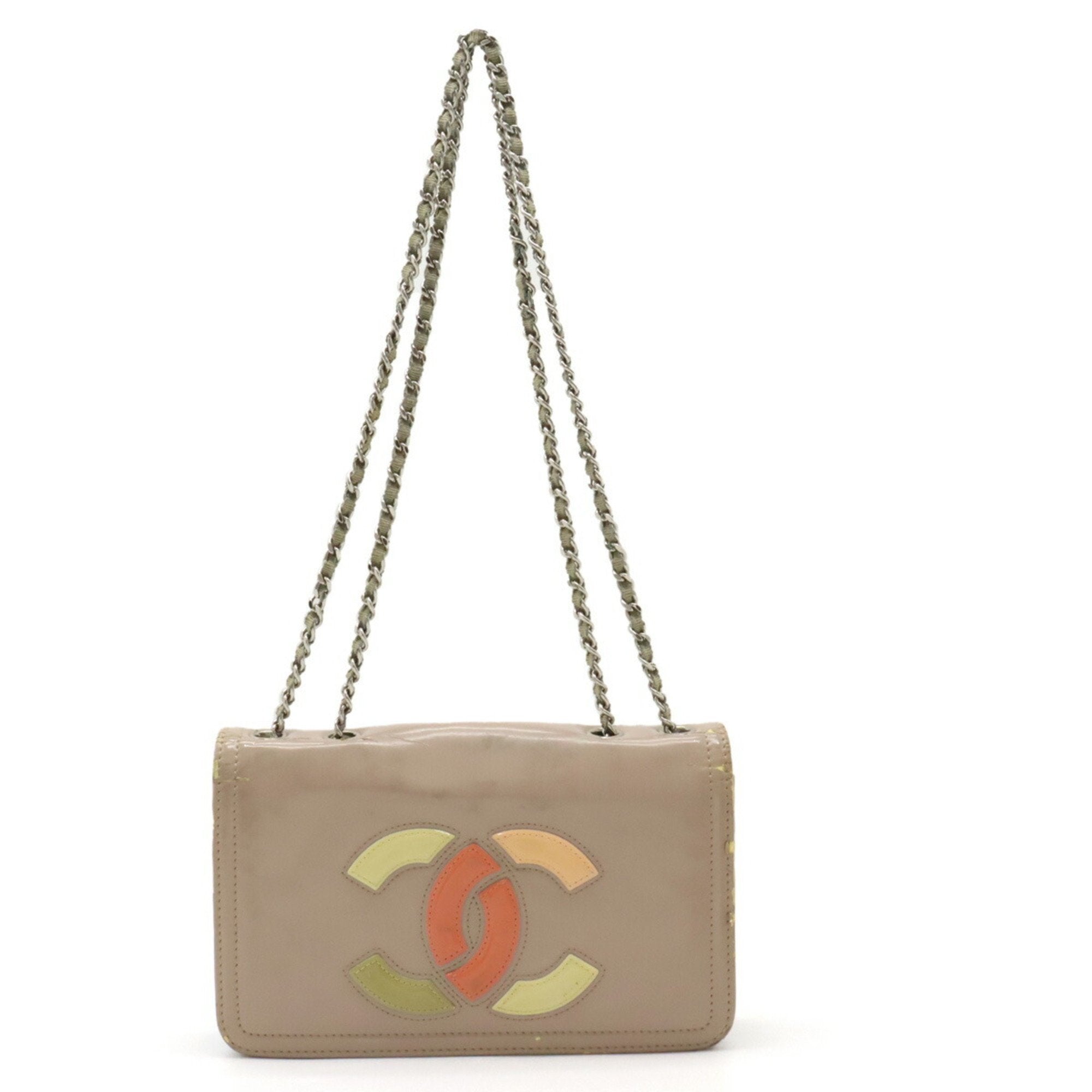 Chanel Multi-Color Leather Shoulder Bag Tote Bag (Pre-Owned)