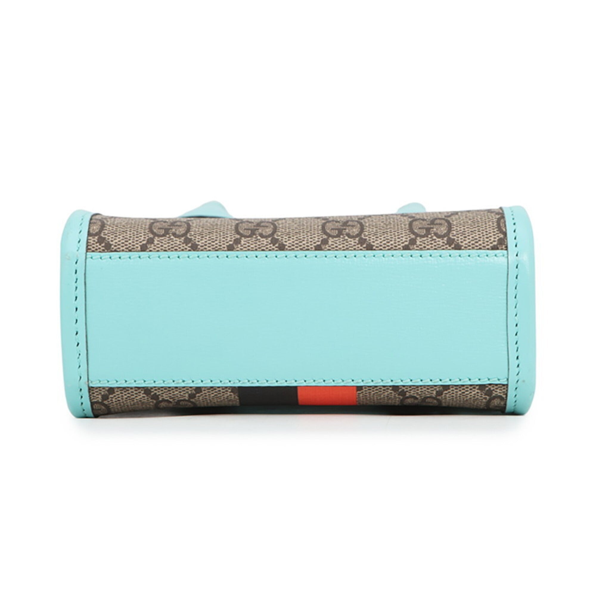 Gucci Beige Light Blue Orange Gg Supreme Leather Handbag Shoulder Bag (Pre-Owned)