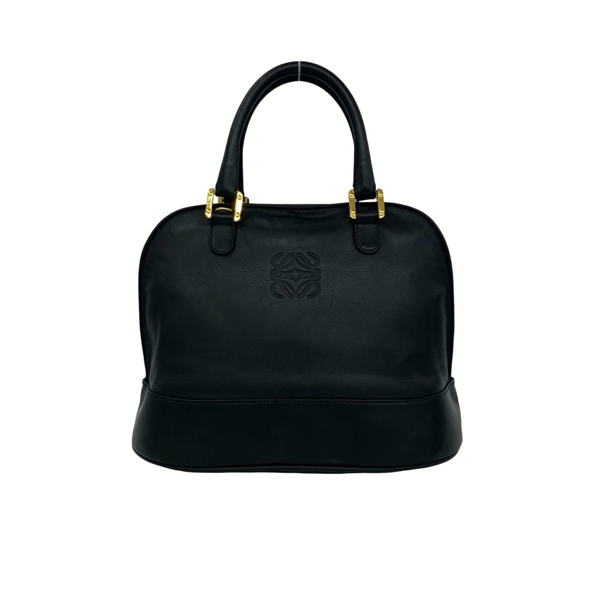 Loewe Black Leather Boston Bag Handbag (Pre-Owned)