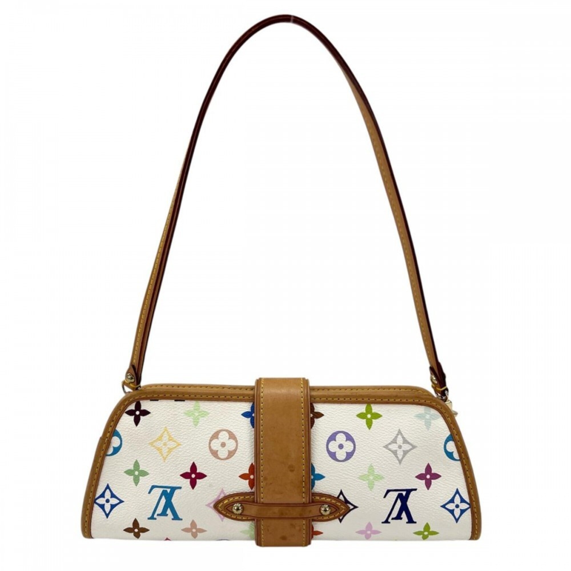 Louis Vuitton White Monogram Multicolore Clutch Bag Shoulder Bag (Pre-Owned)