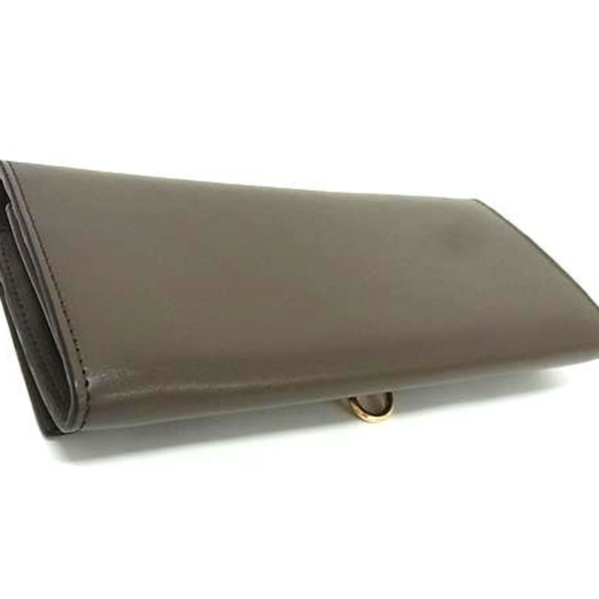 Fendi Grayish Leather Long Wallet (Bi-Fold) (Pre-Owned)