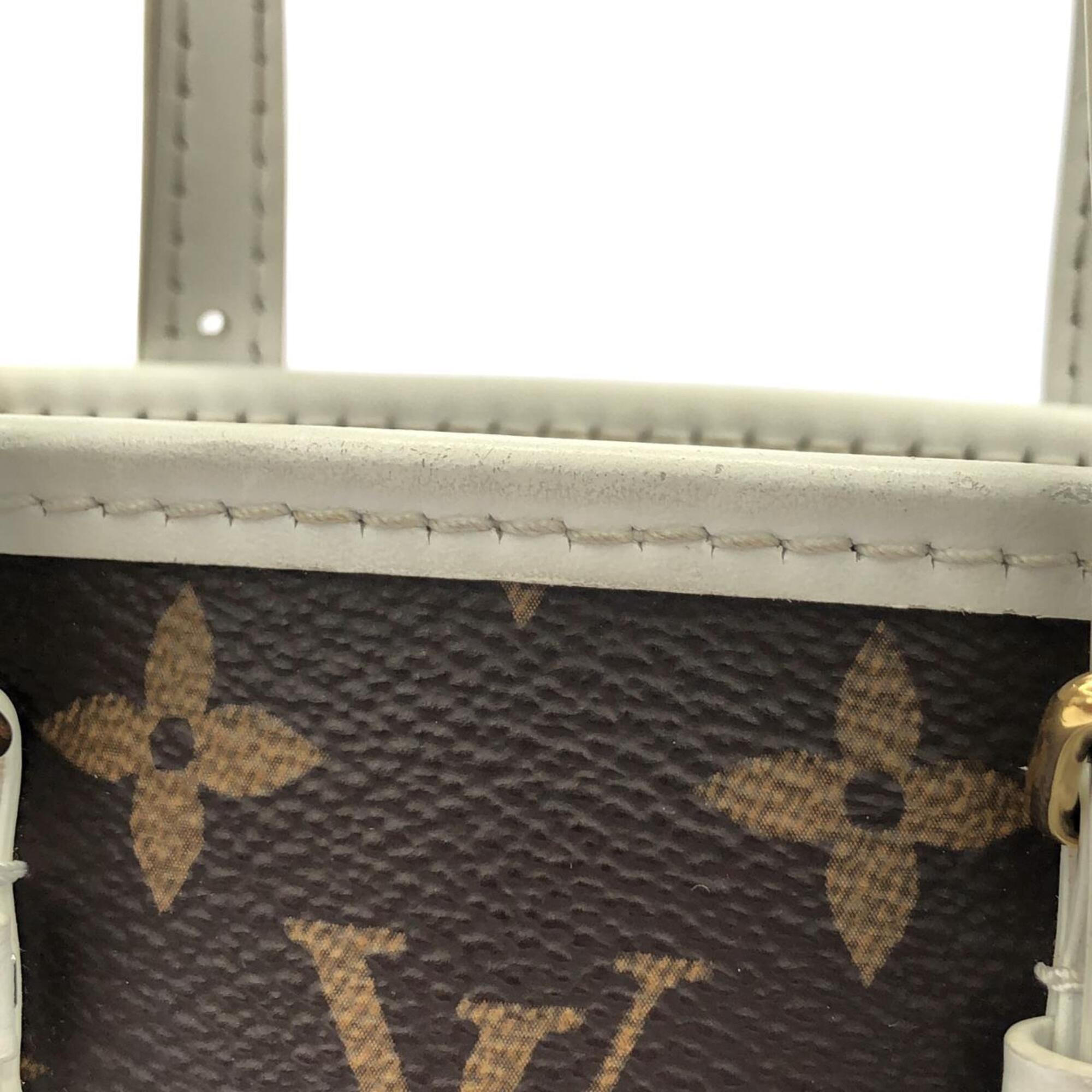 Louis Vuitton Marron White Coated Canvas Leather Handbag (Pre-Owned)