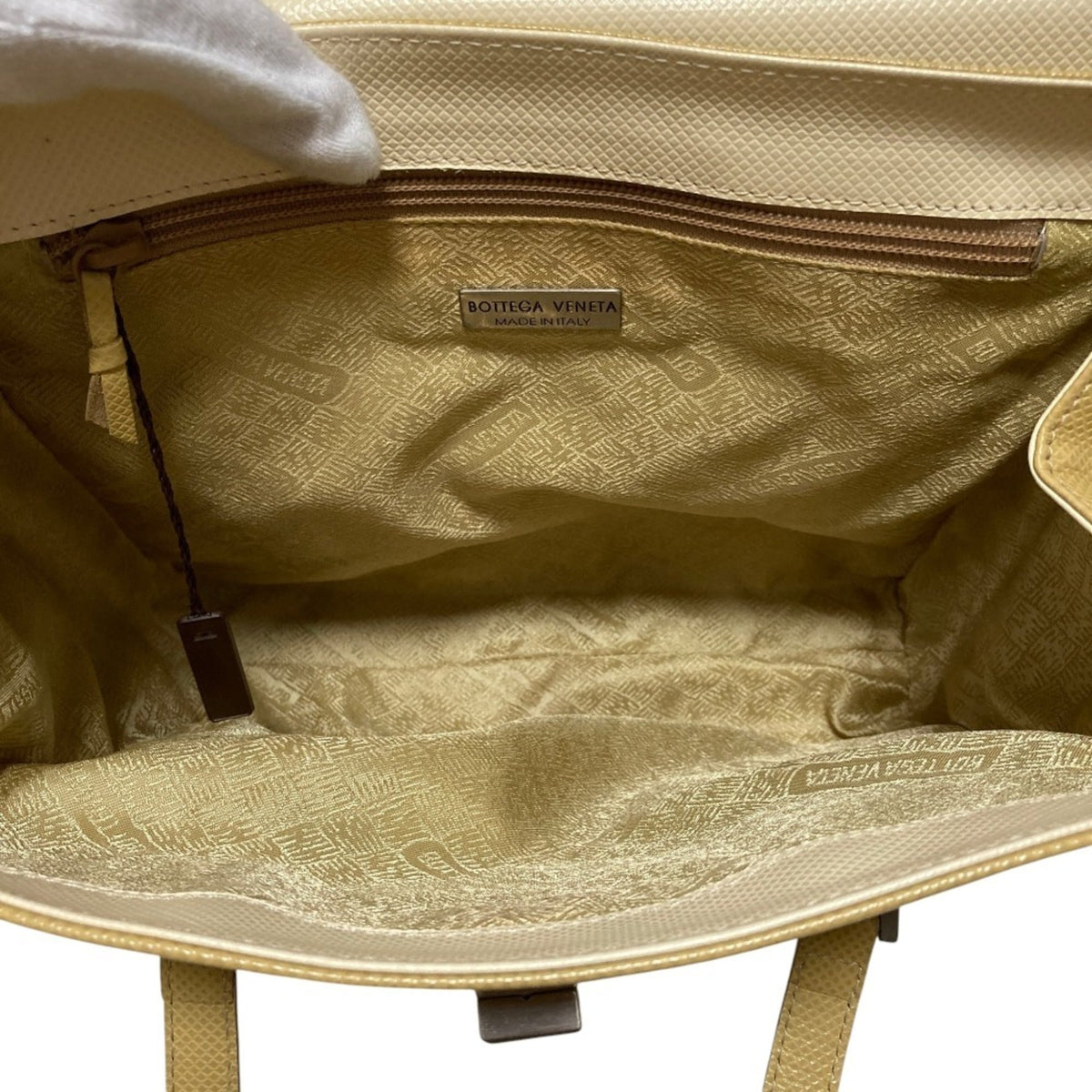 Bottega Veneta Beige White Leather Tote Bag (Pre-Owned)