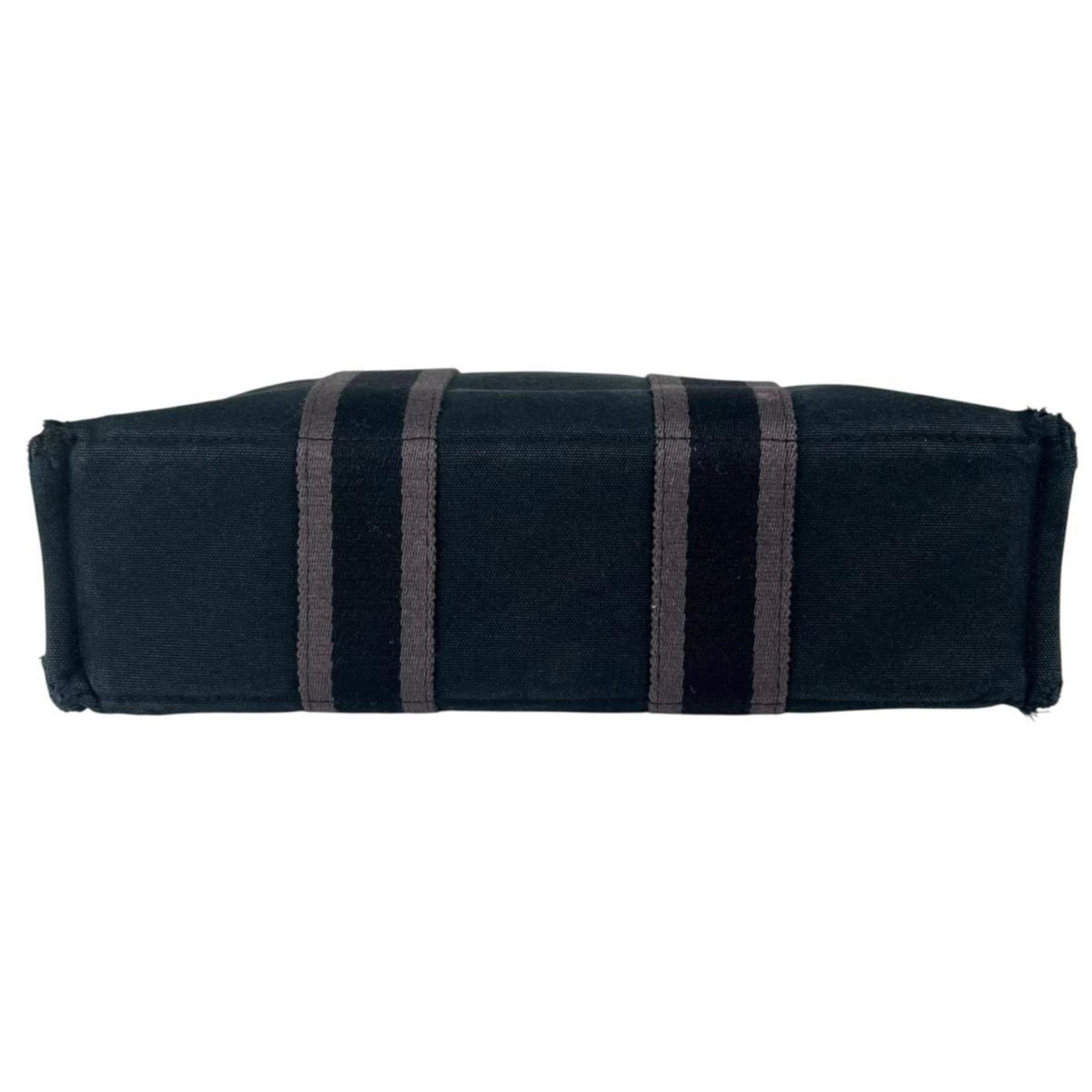 Hermes Black Canvas Handbag Tote Bag (Pre-Owned)
