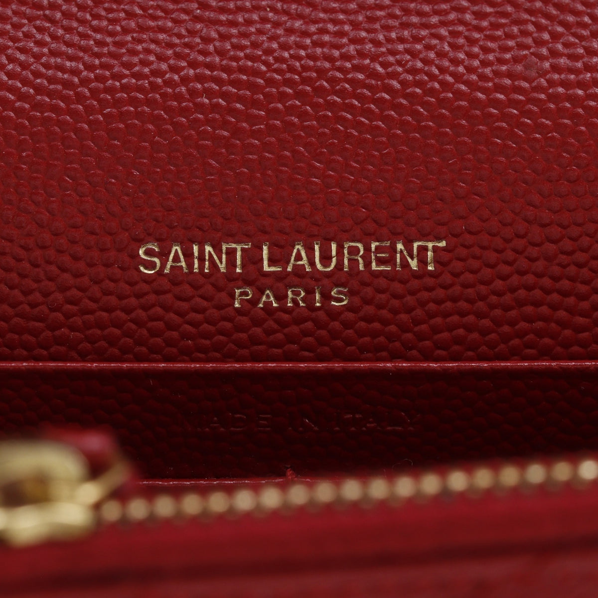 Yves Saint Laurent Red Color Leather Shoulder Bag (Pre-Owned)