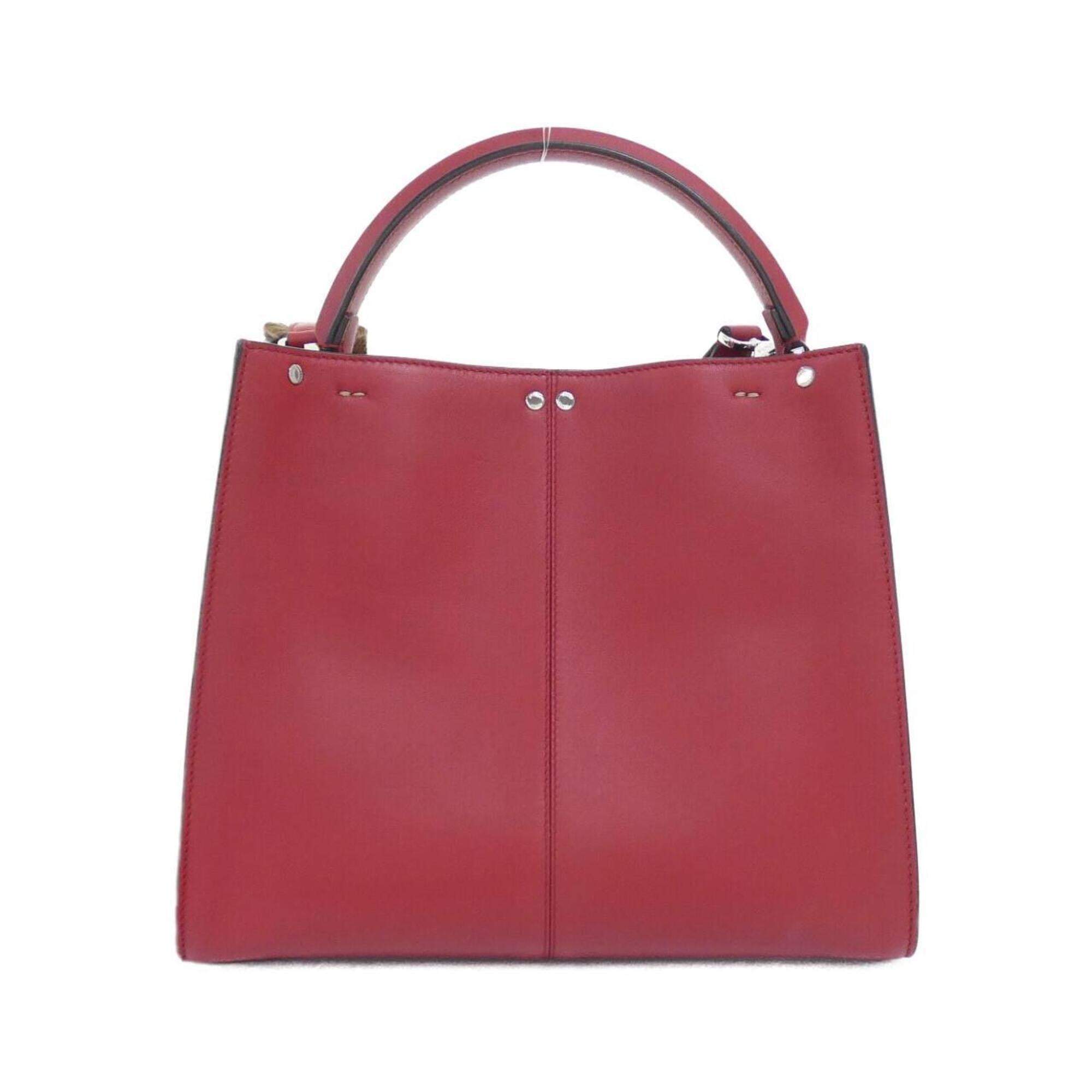 Fendi Red Color Leather Handbag (Pre-Owned)