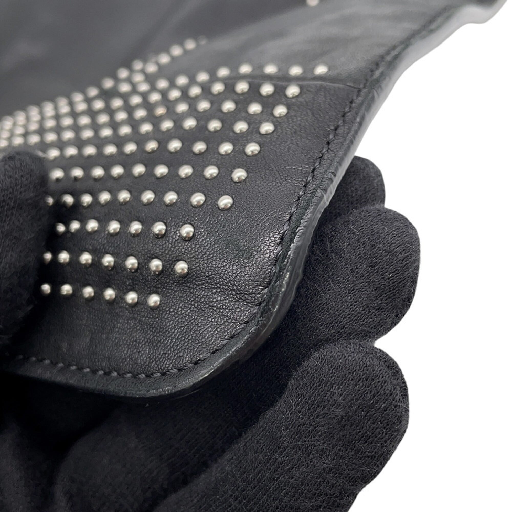 Jimmy Choo Black Leather Clutch Bag Handbag (Pre-Owned)