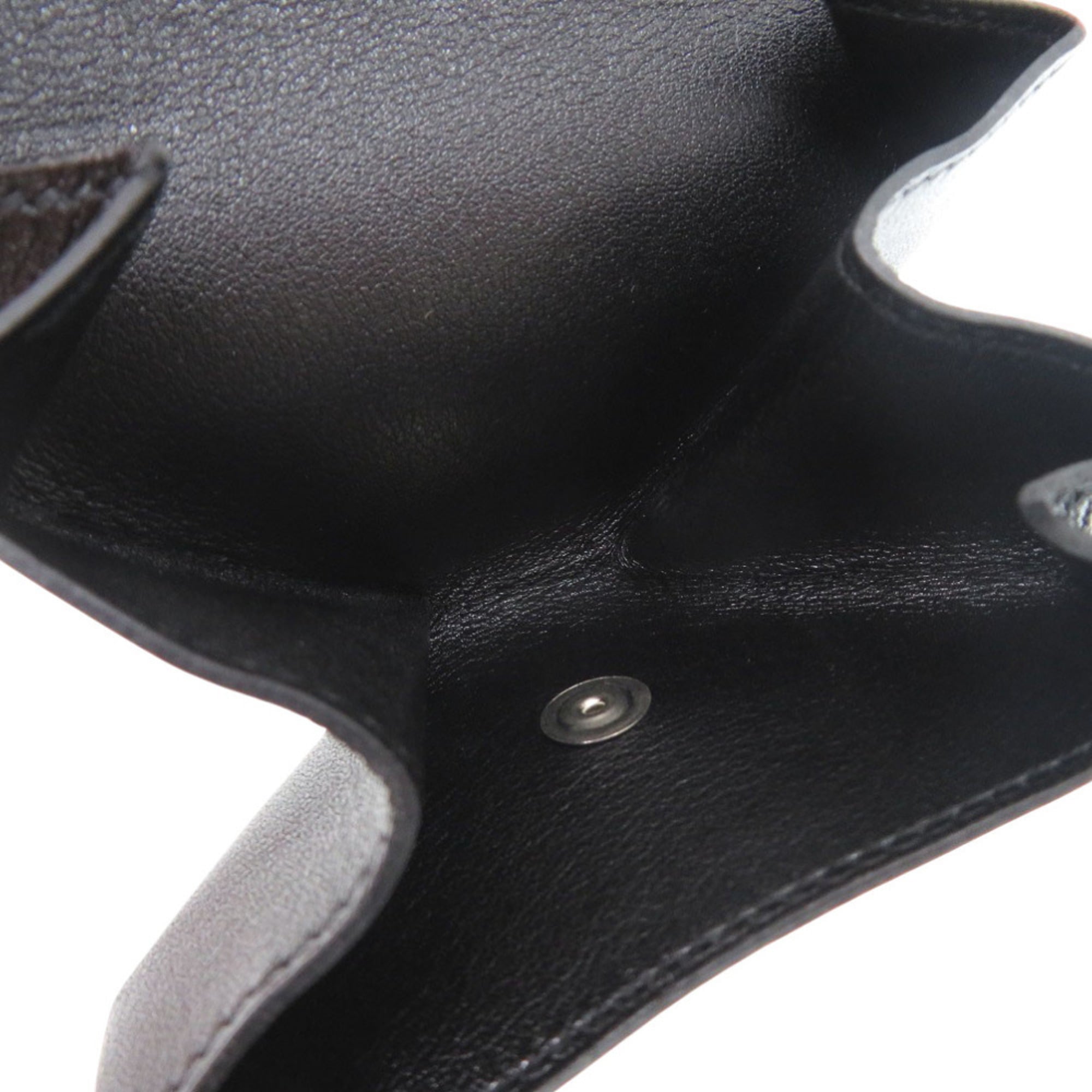 Hermes Black Gulliver Leather Coin Purse/Coin Case (Pre-Owned)