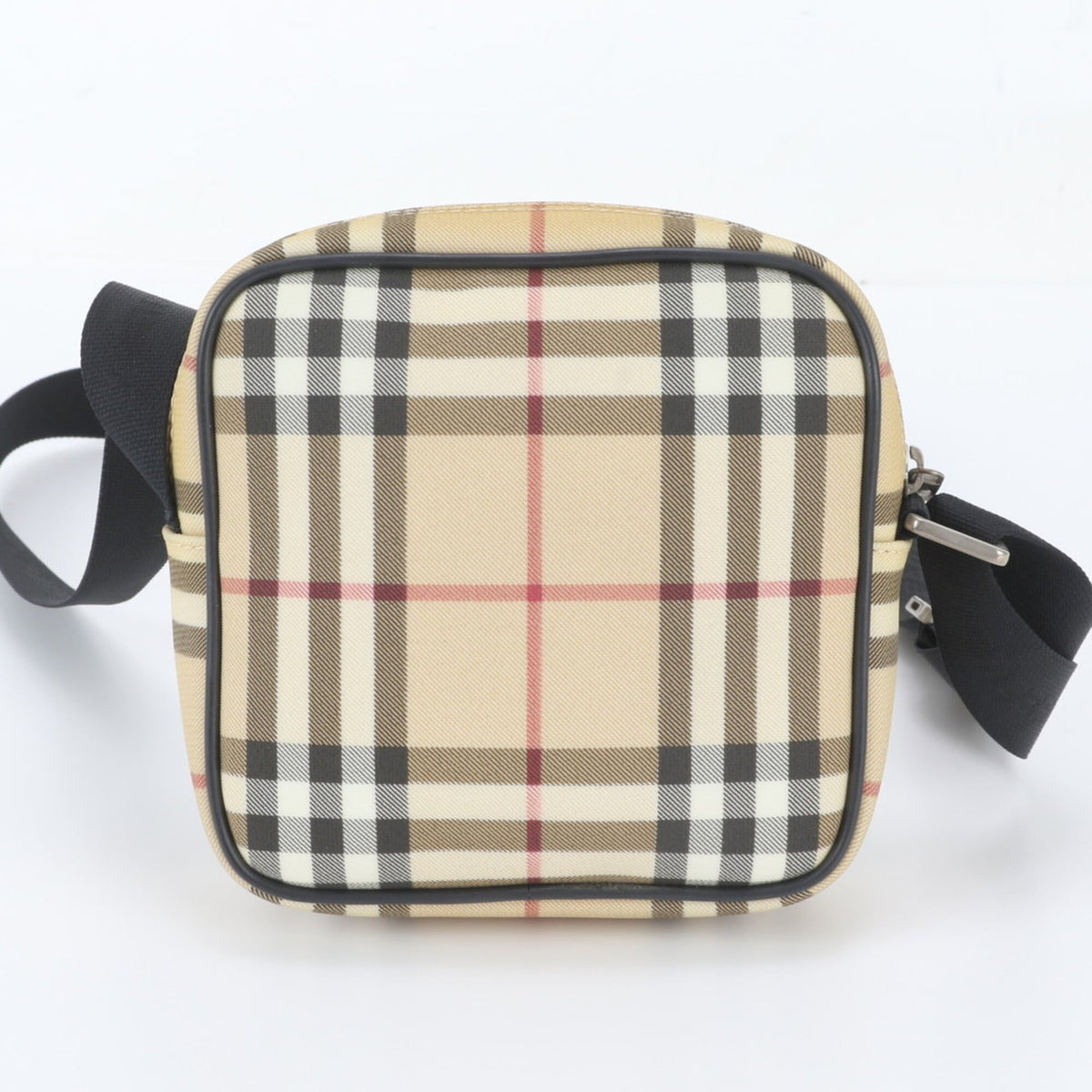 Burberry Beige Leather Coated Canvas Crossbody Bag Handbag Shoulder Bag Tote Bag (Pre-Owned)
