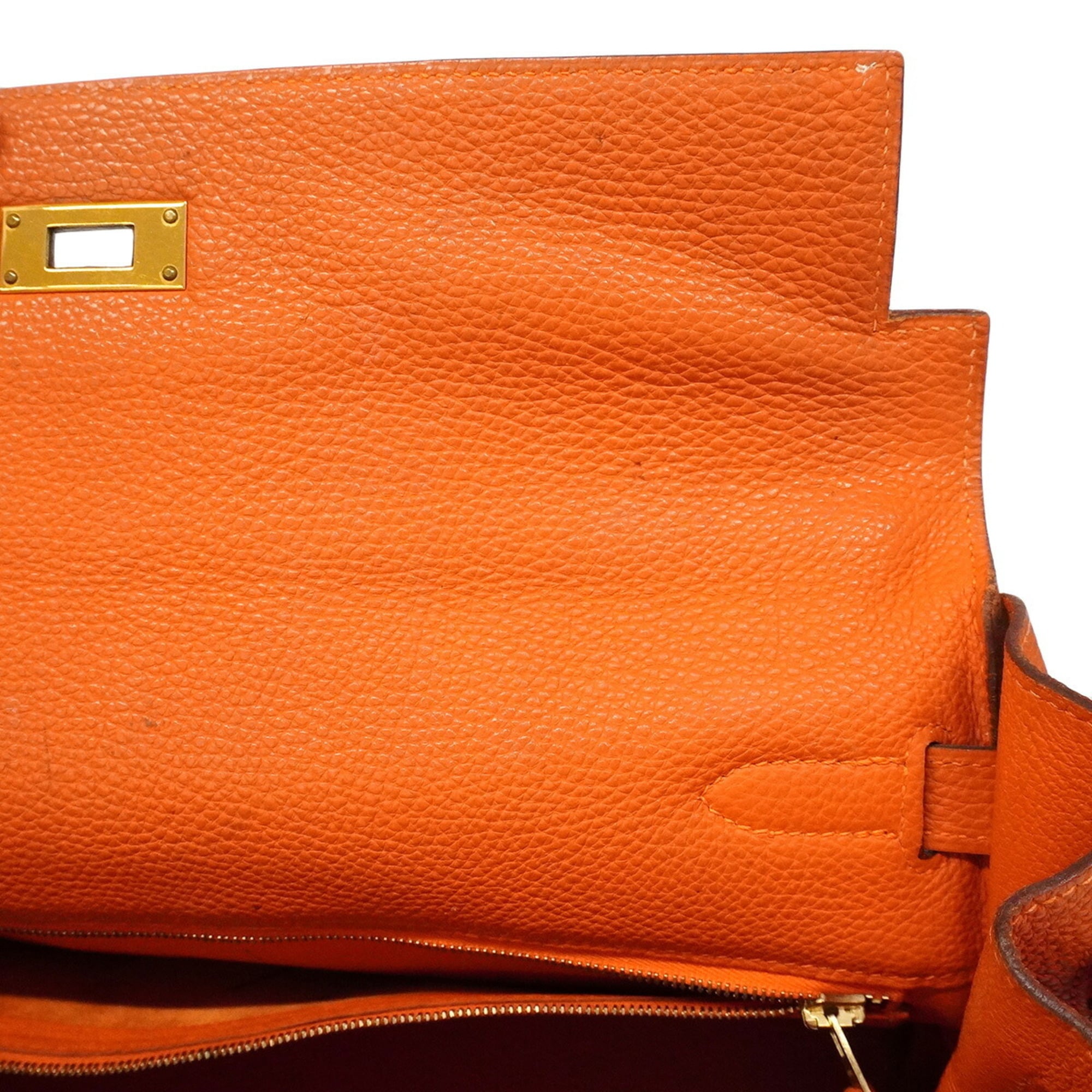 Hermes Orange Togo Leather Handbag (Pre-Owned)