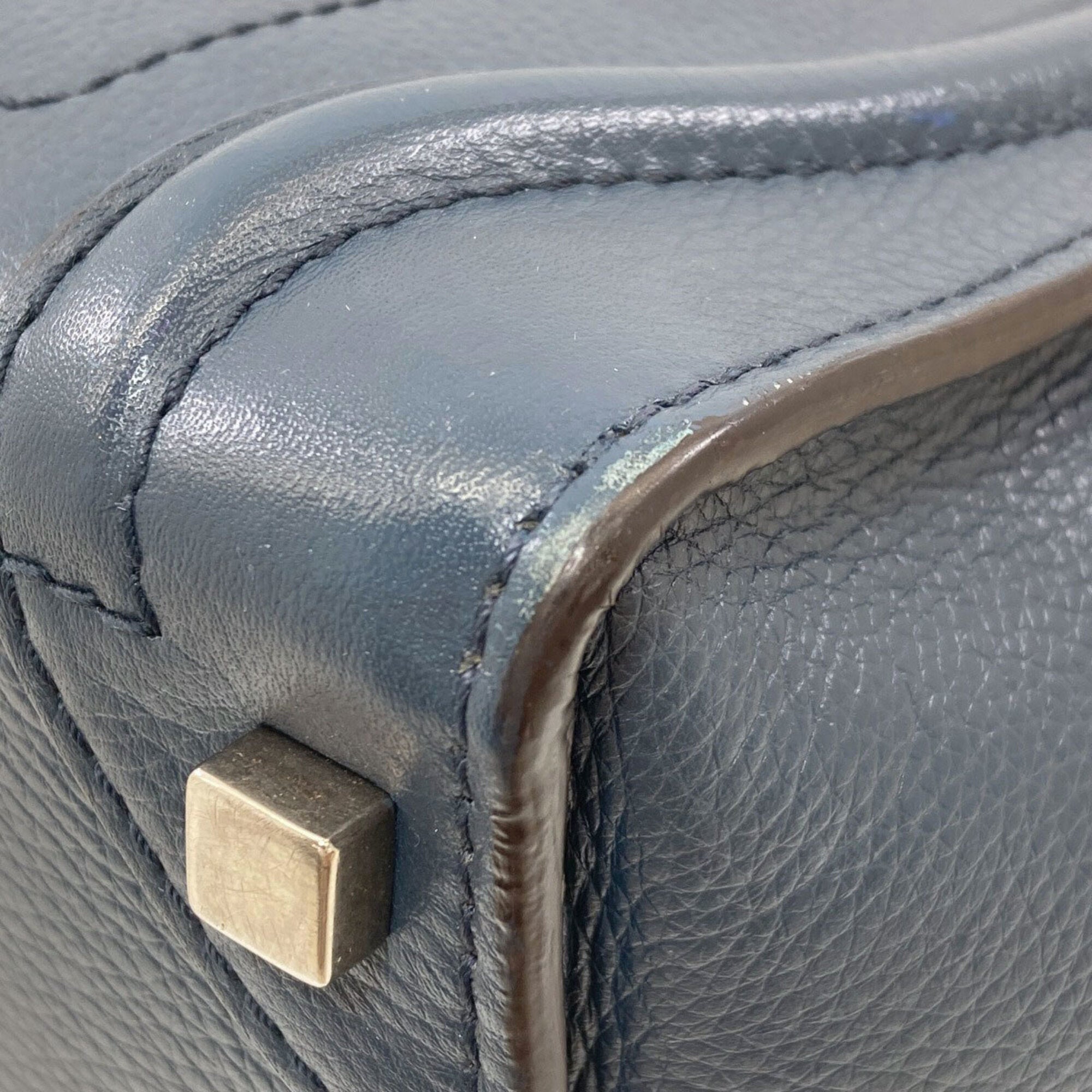 Celine Luggage Blue Leather Tote Bag (Pre-Owned)
