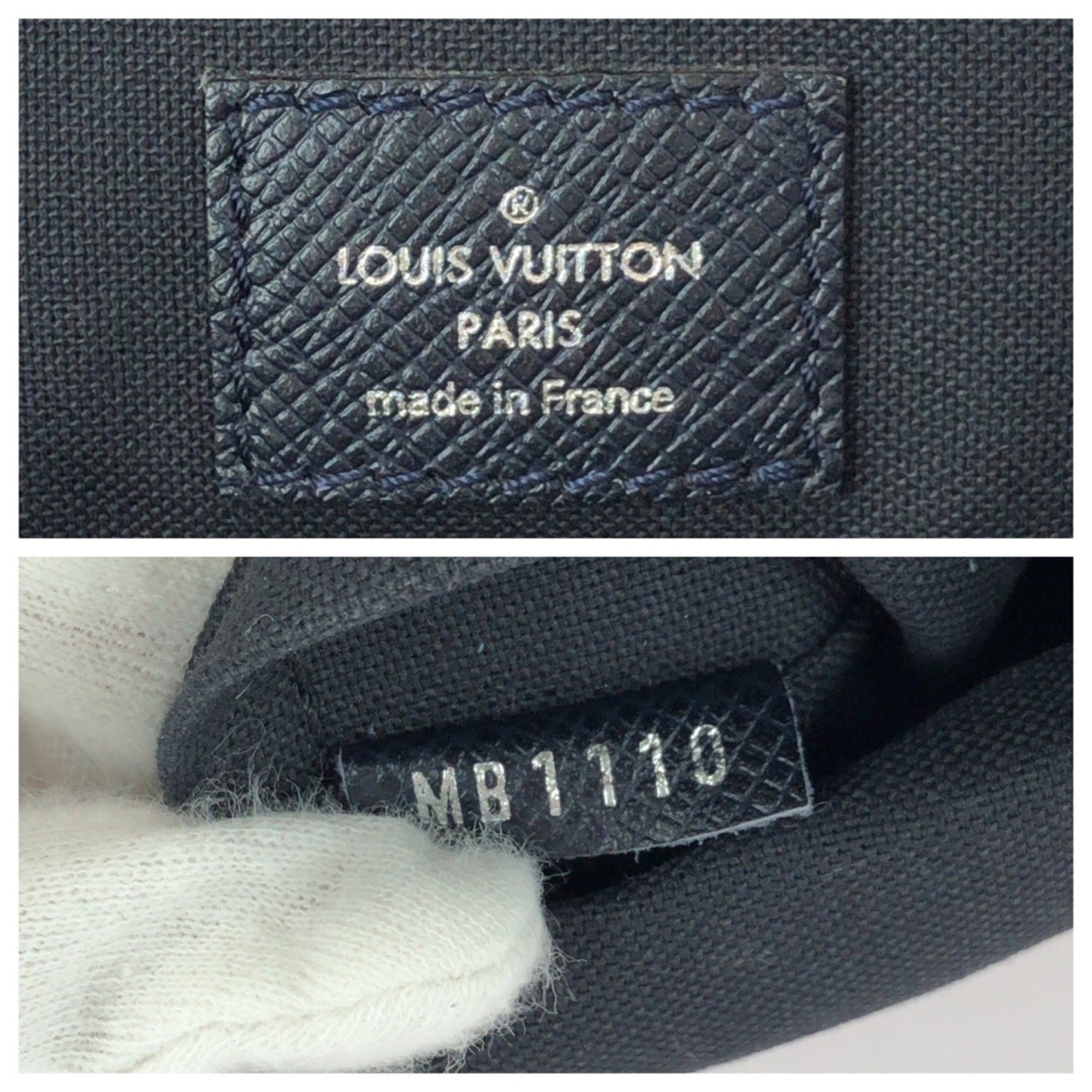 Louis Vuitton Navy Taiga Leather Messenger Bag Shoulder Bag (Pre-Owned)