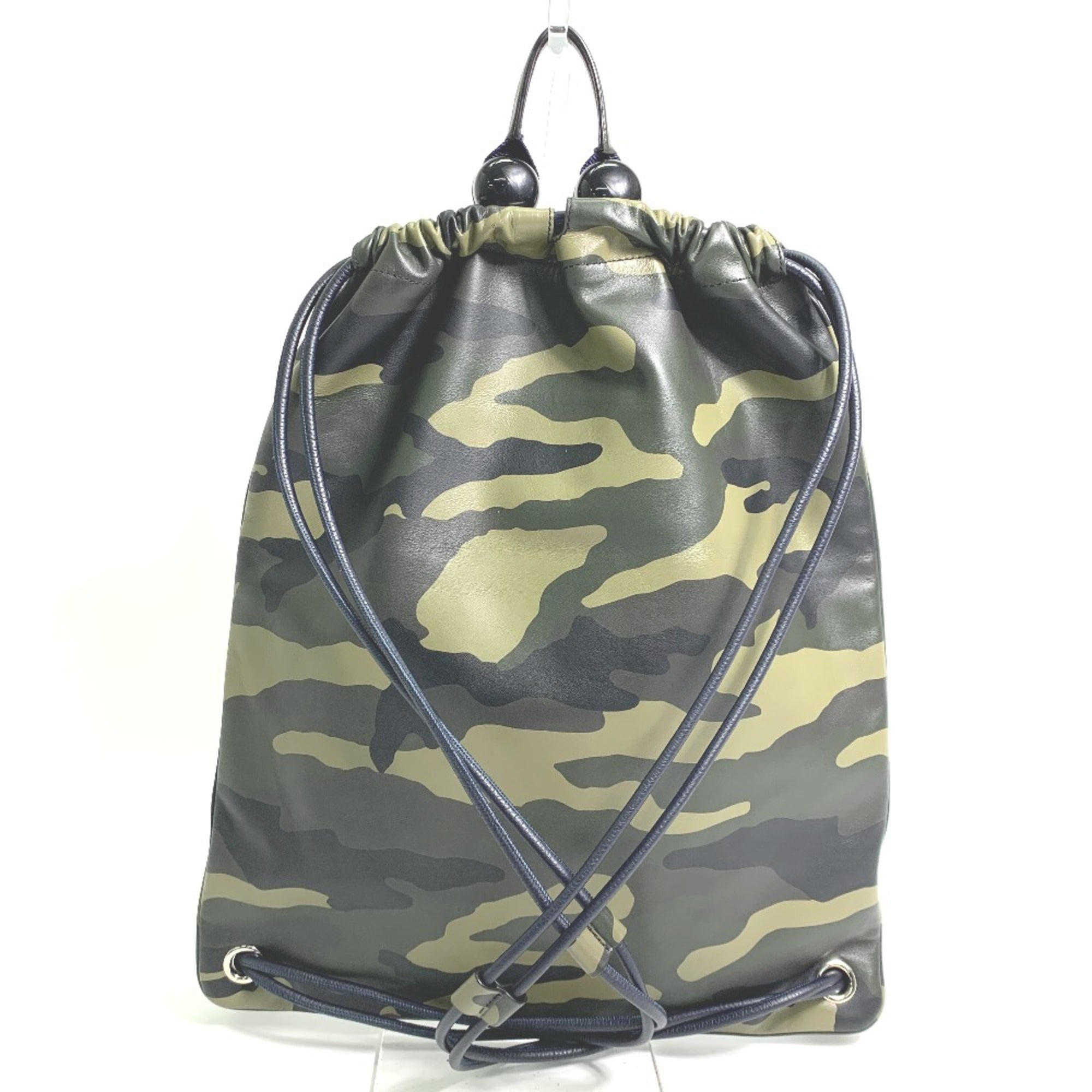 Dior Homme Green Leather Backpack (Pre-Owned)