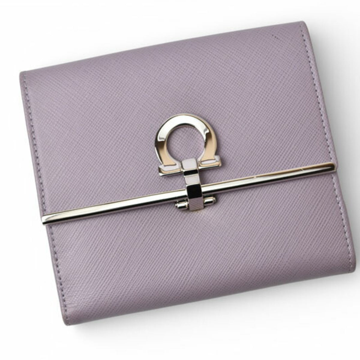 Salvatore Ferragamo Gancini Leather Wallet (Tri-Fold) (Pre-Owned)