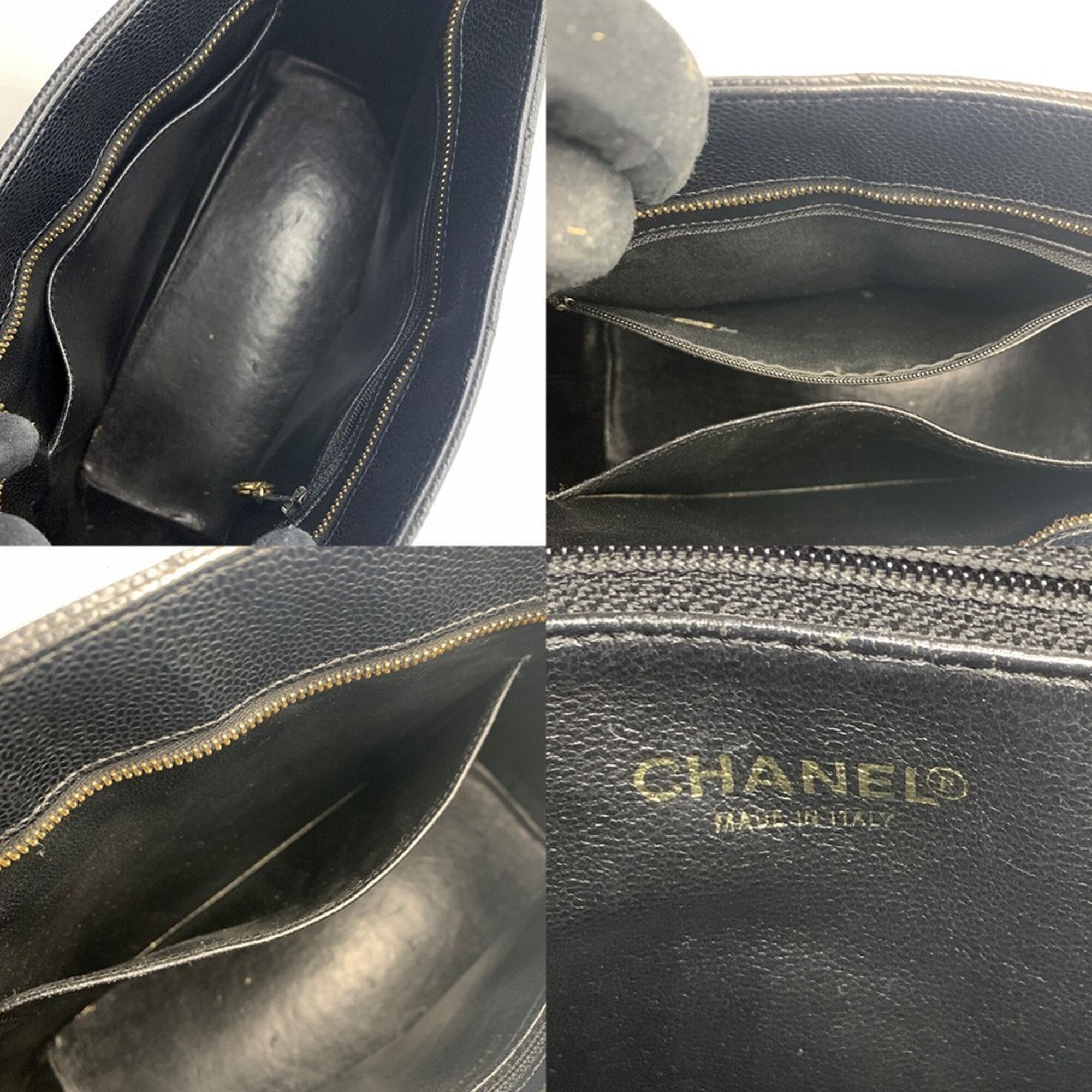 Chanel Black Grained Calfskin Tote Bag (Pre-Owned)