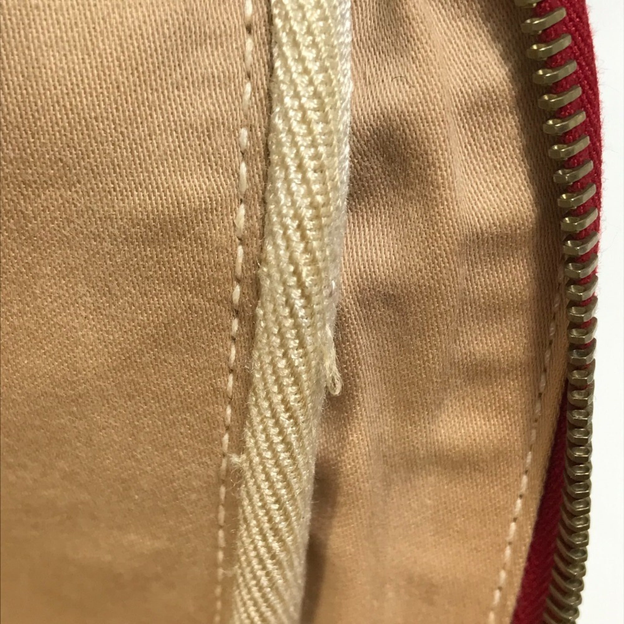 Hermes Beige Red Color Toile H Leather Shoulder Bag (Pre-Owned)