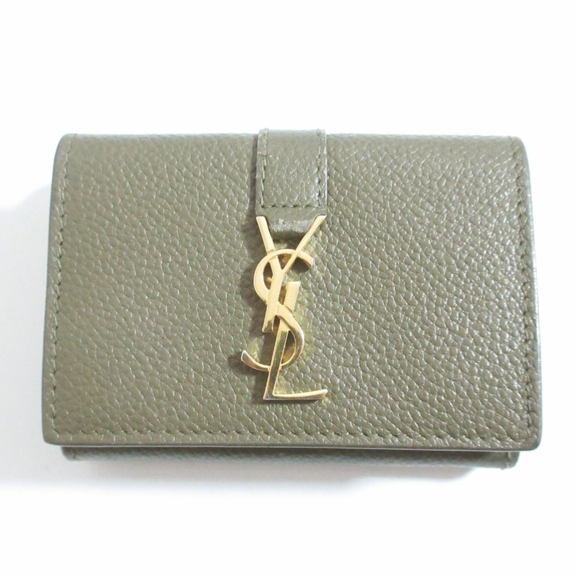 Saint Laurent Khaki Wallet (Tri-Fold) (Pre-Owned)