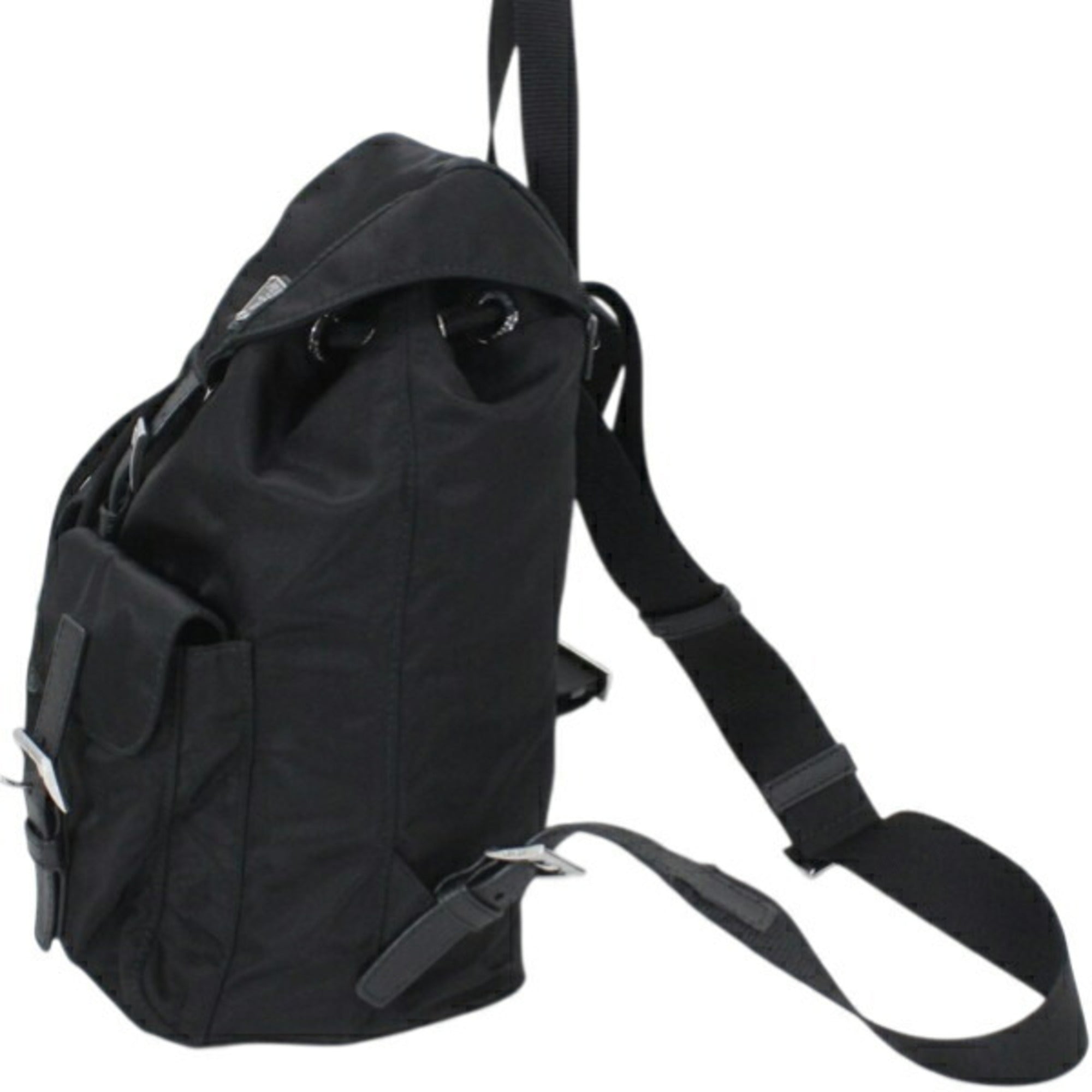 Prada Black Nero Nylon Leather Backpack (Pre-Owned)