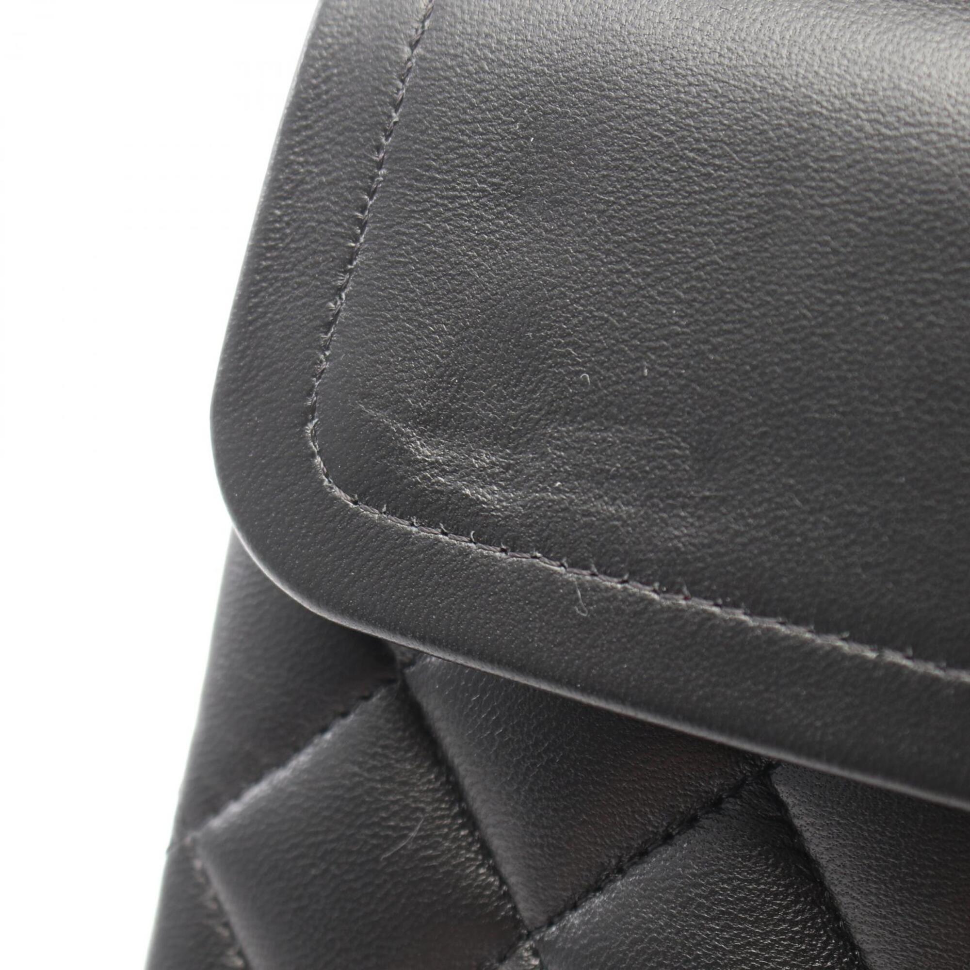 Chanel Black Leather Handbag Shoulder Bag (Pre-Owned)
