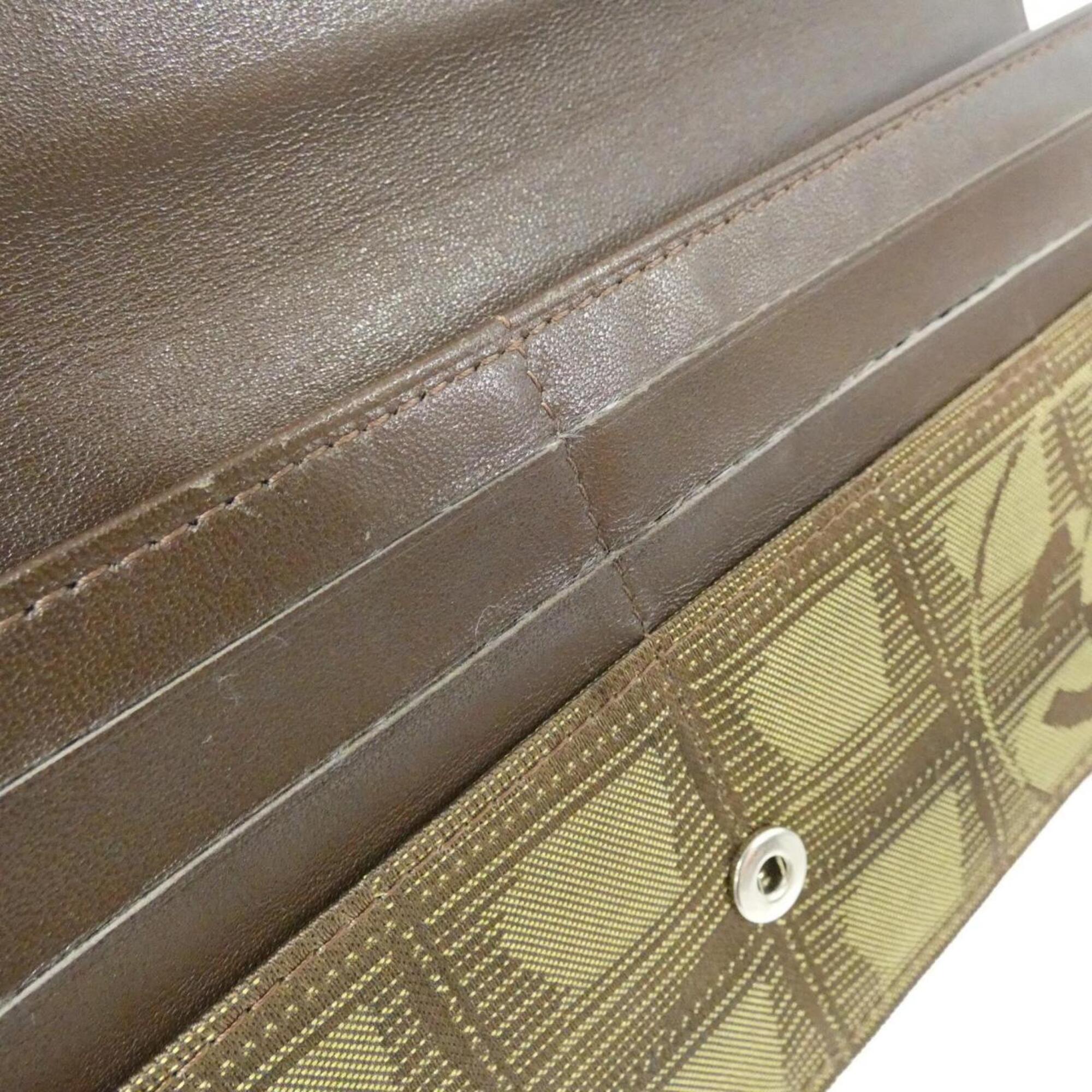 Chanel Khaki Travel Line Long Wallet (Bi-Fold) (Pre-Owned)